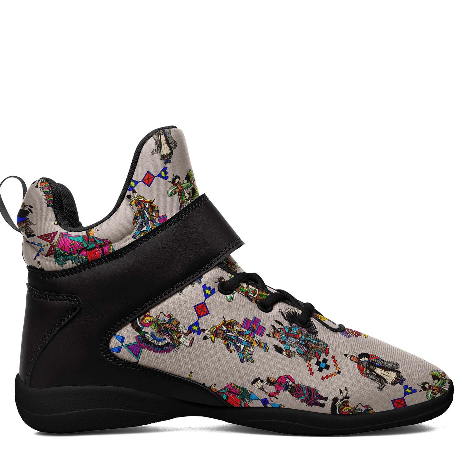 Grand Entry Dancers Muslin Ipottaa Basketball / Sport High Top Shoes - Black Sole