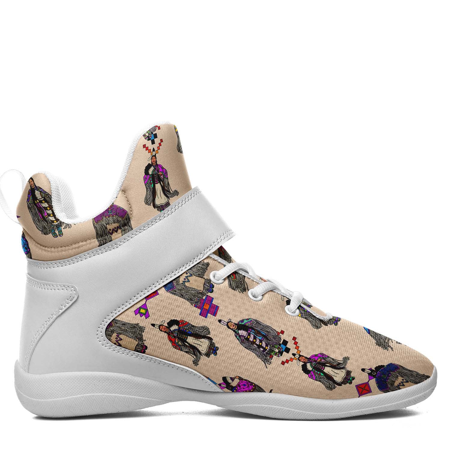 Women's Tradish Dancers Muslin Ipottaa Basketball / Sport High Top Shoes - White Sole