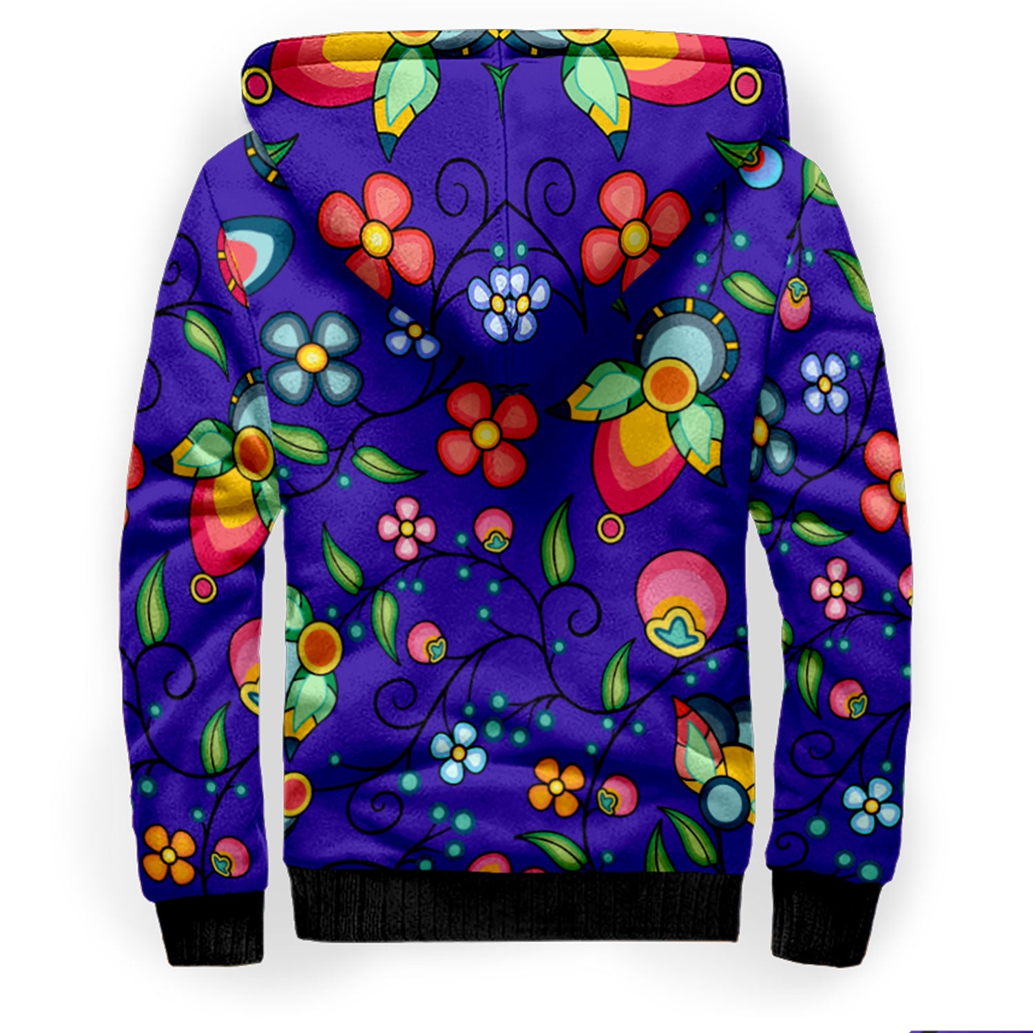 Floral Bounty Blue Sherpa Hoodie