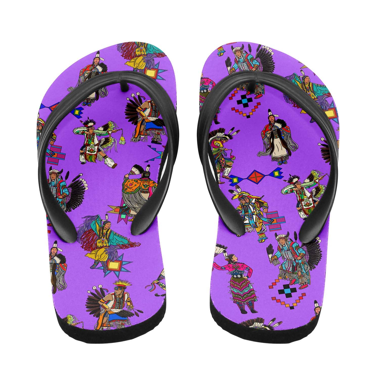 Grand Entry Dancers Purple Flip Flops