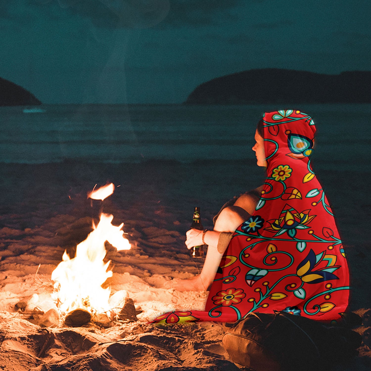 Thorny Path Red Hooded Blanket