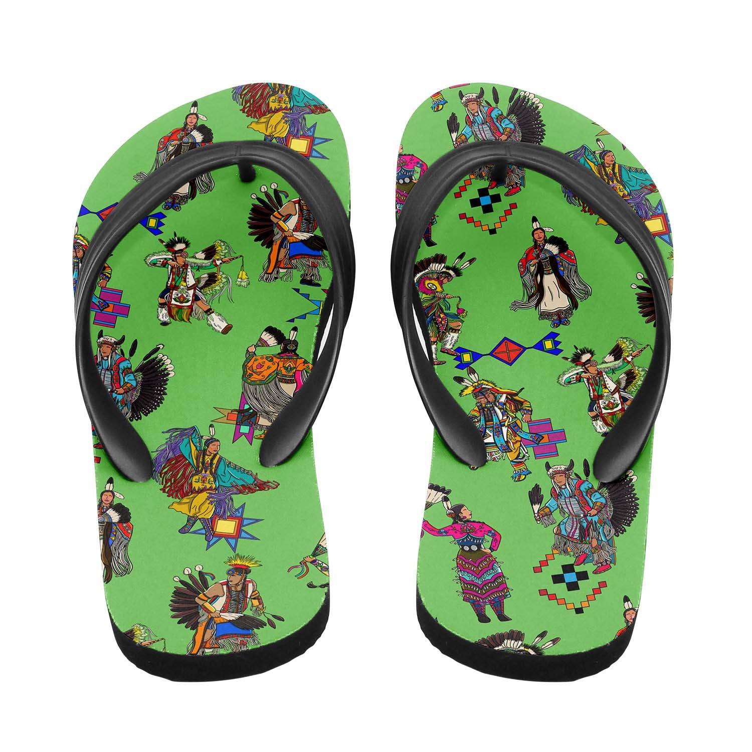Grand Entry Dancers Grass Flip Flops