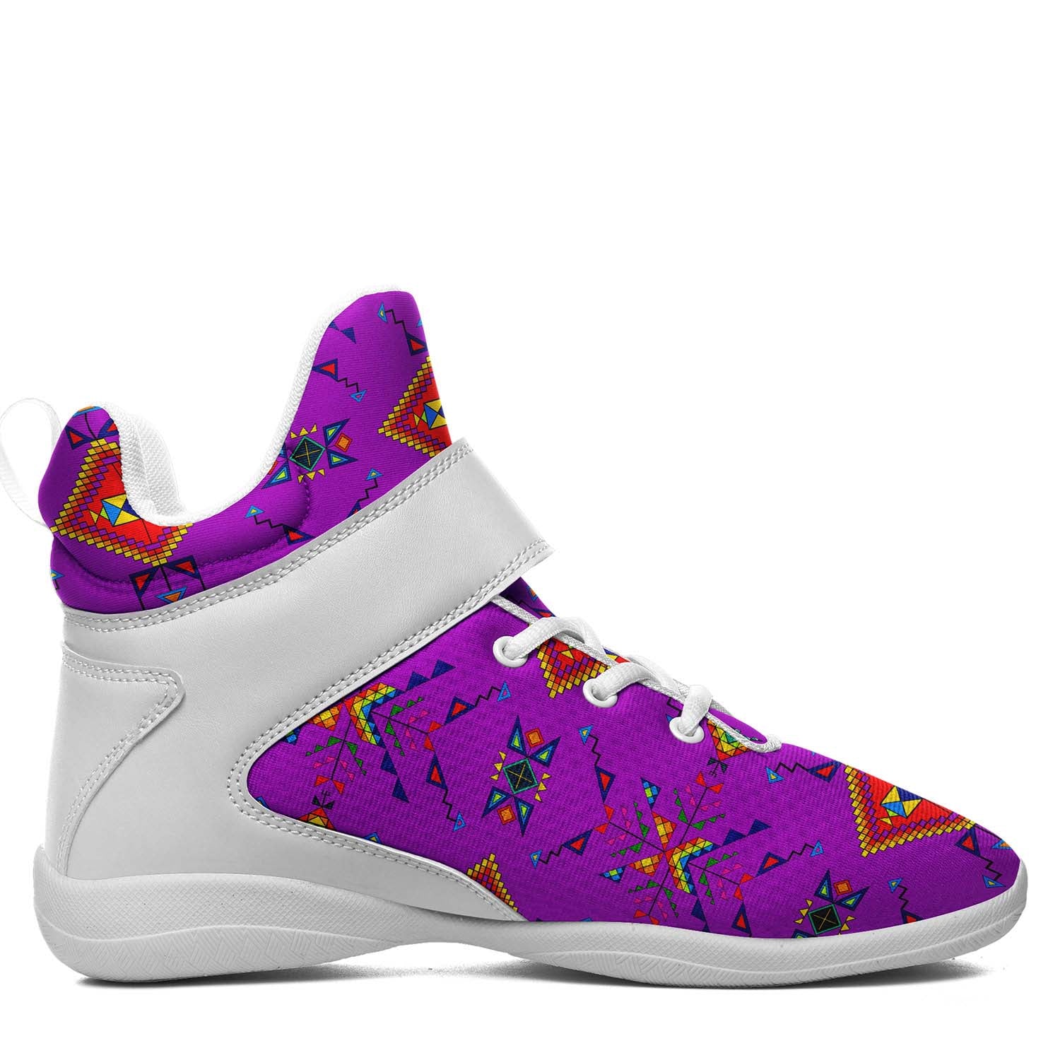Buffalo Jump Purple Ipottaa Basketball / Sport High Top Shoes - White Sole