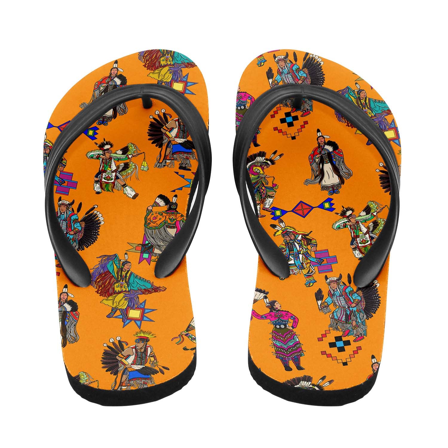 Grand Entry Dancers Orange Flip Flops