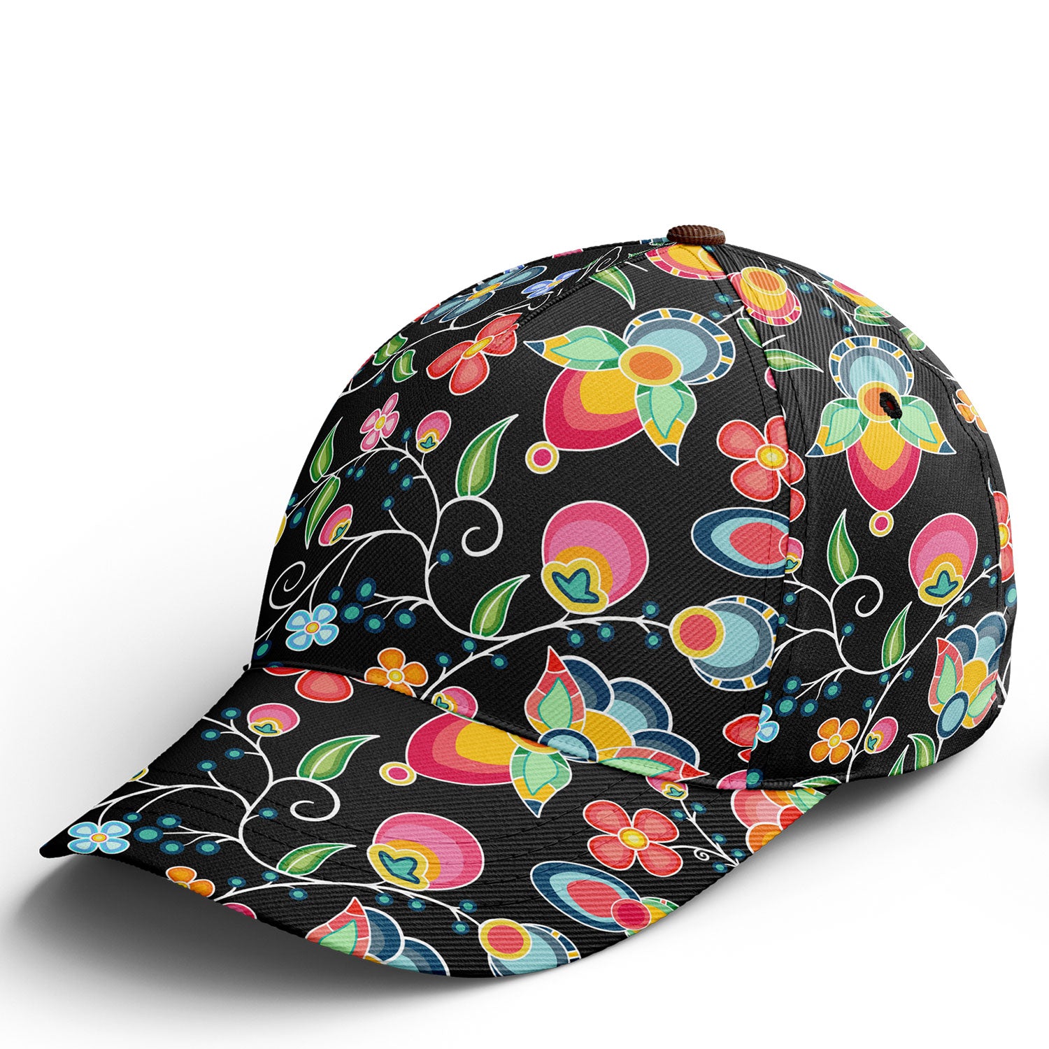 Floral Bounty Black Snapback Hat