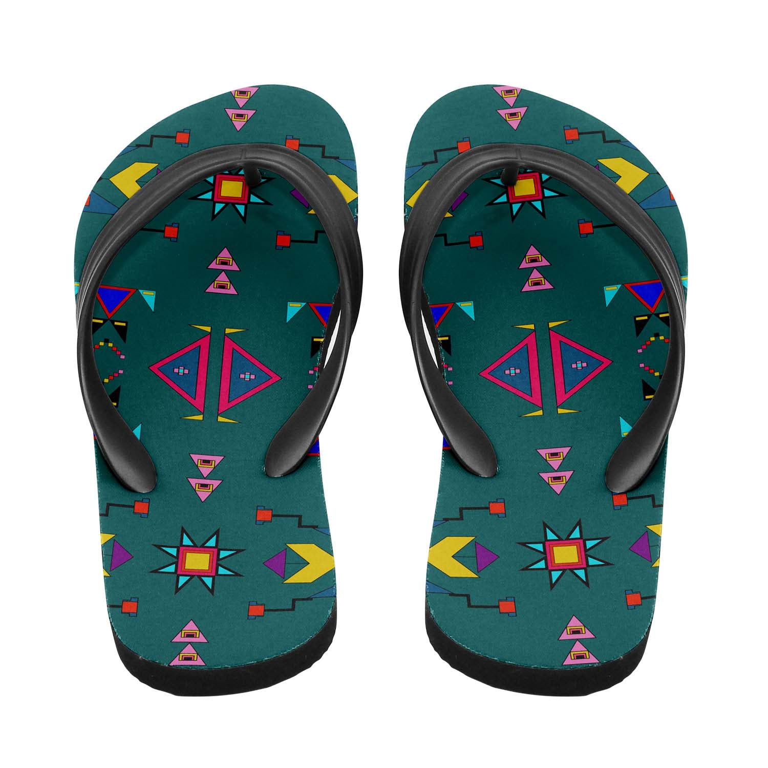 Enemy Territory Teal Flip Flops
