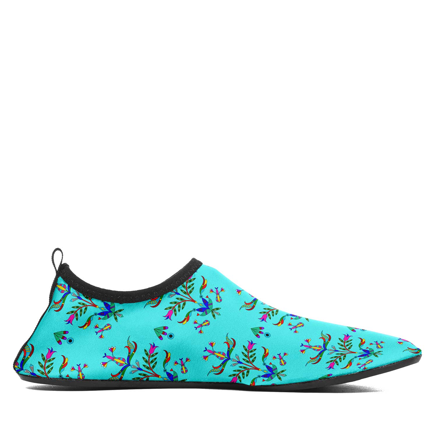 Dakota Damask Turquoise Kid's Sockamoccs Slip On Shoes