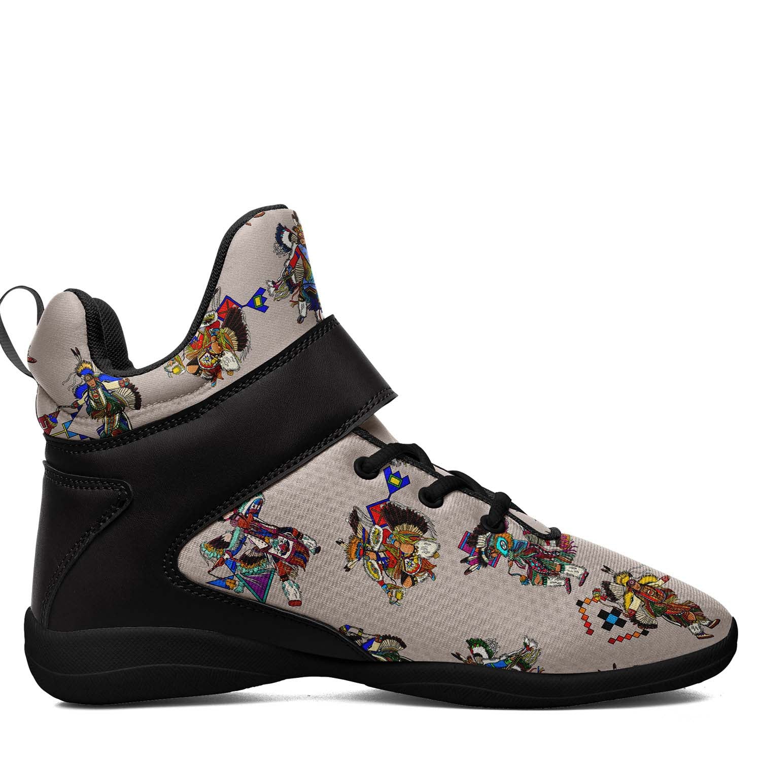 Men's Fancy Dancers Muslin Ipottaa Basketball / Sport High Top Shoes - Black Sole
