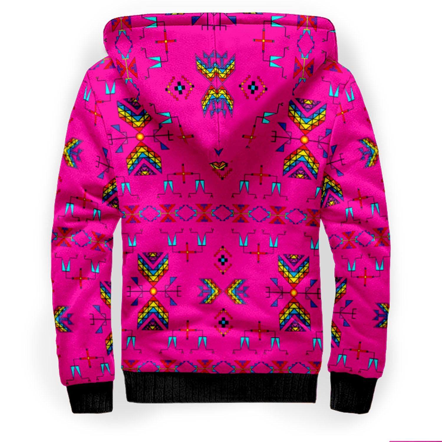 Rainy Chief Rainbow Hot Pink Sherpa Hoodie