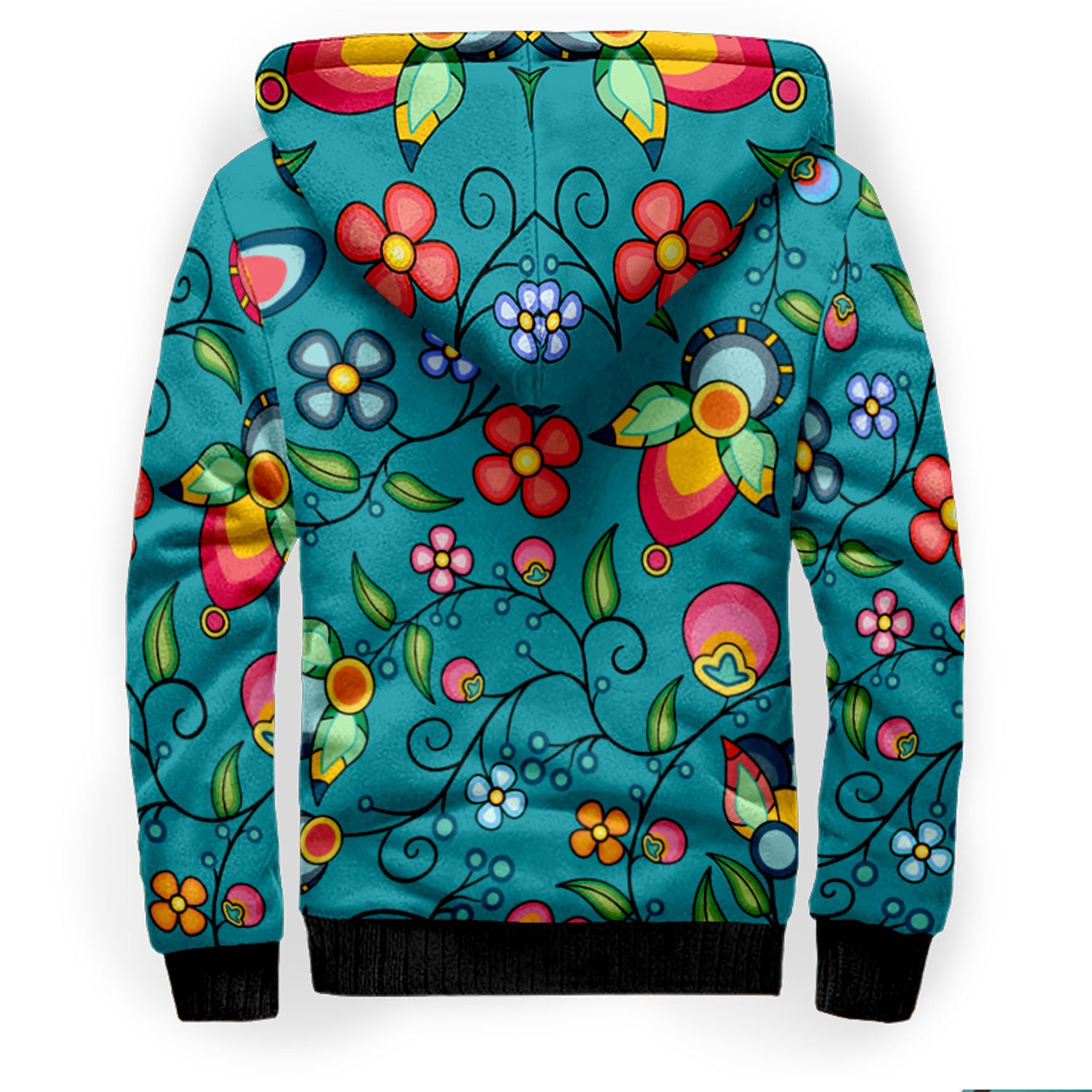 Floral Bounty Teal Sherpa Hoodie