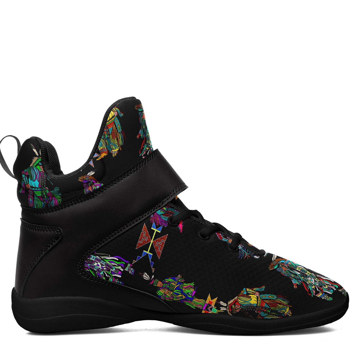 Men's Grass Dancers Black Ipottaa Basketball / Sport High Top Shoes - Black Sole