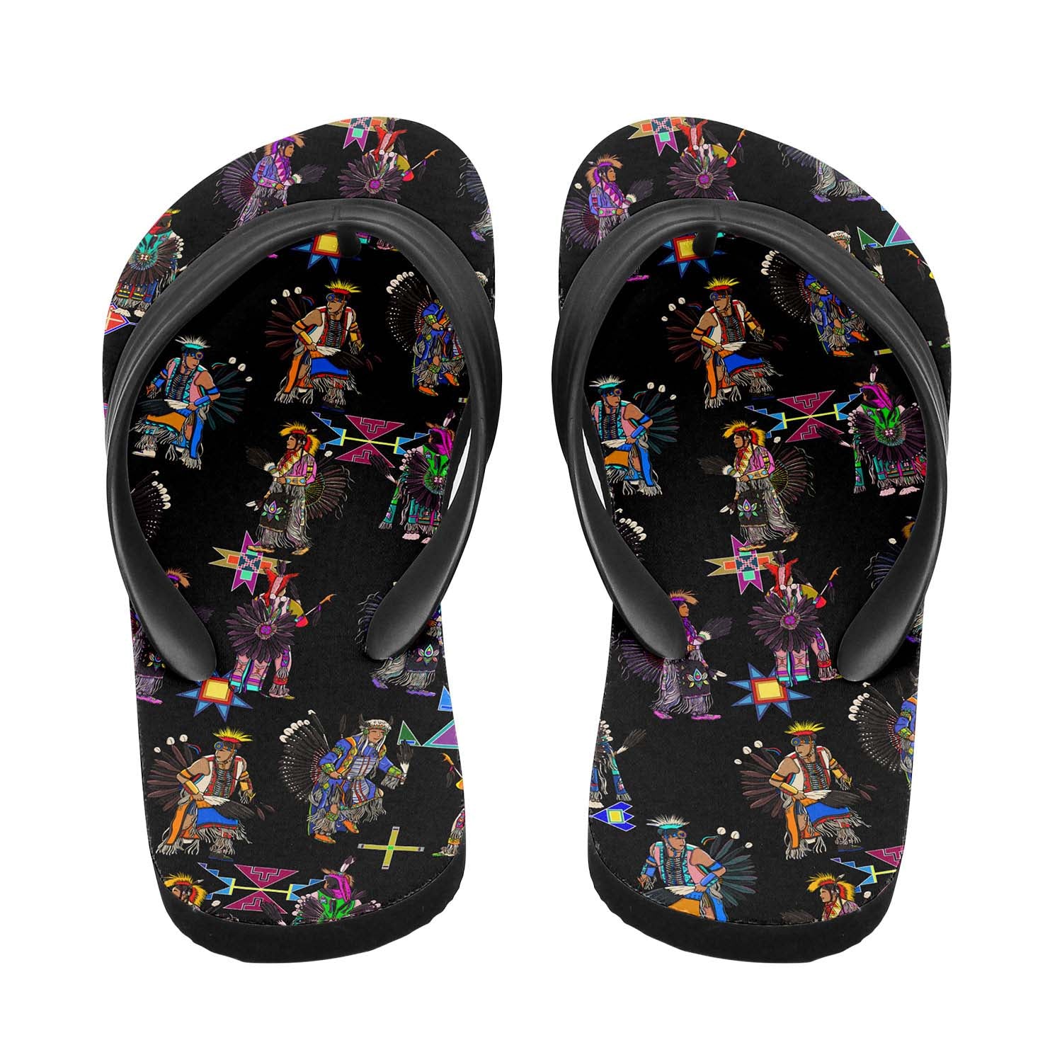 Men's Tradish Dancers Black Flip Flops