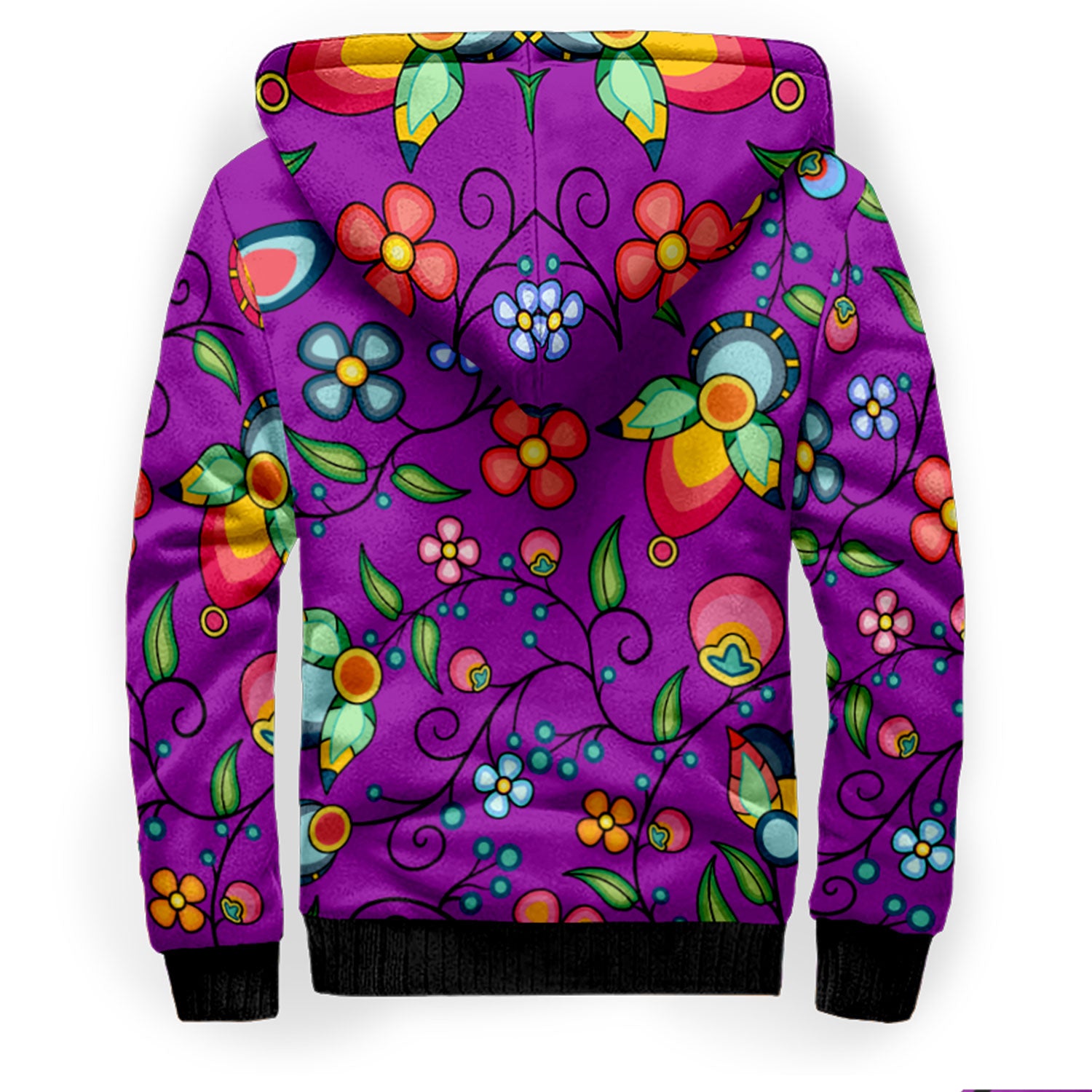 Floral Bounty Purple Sherpa Hoodie