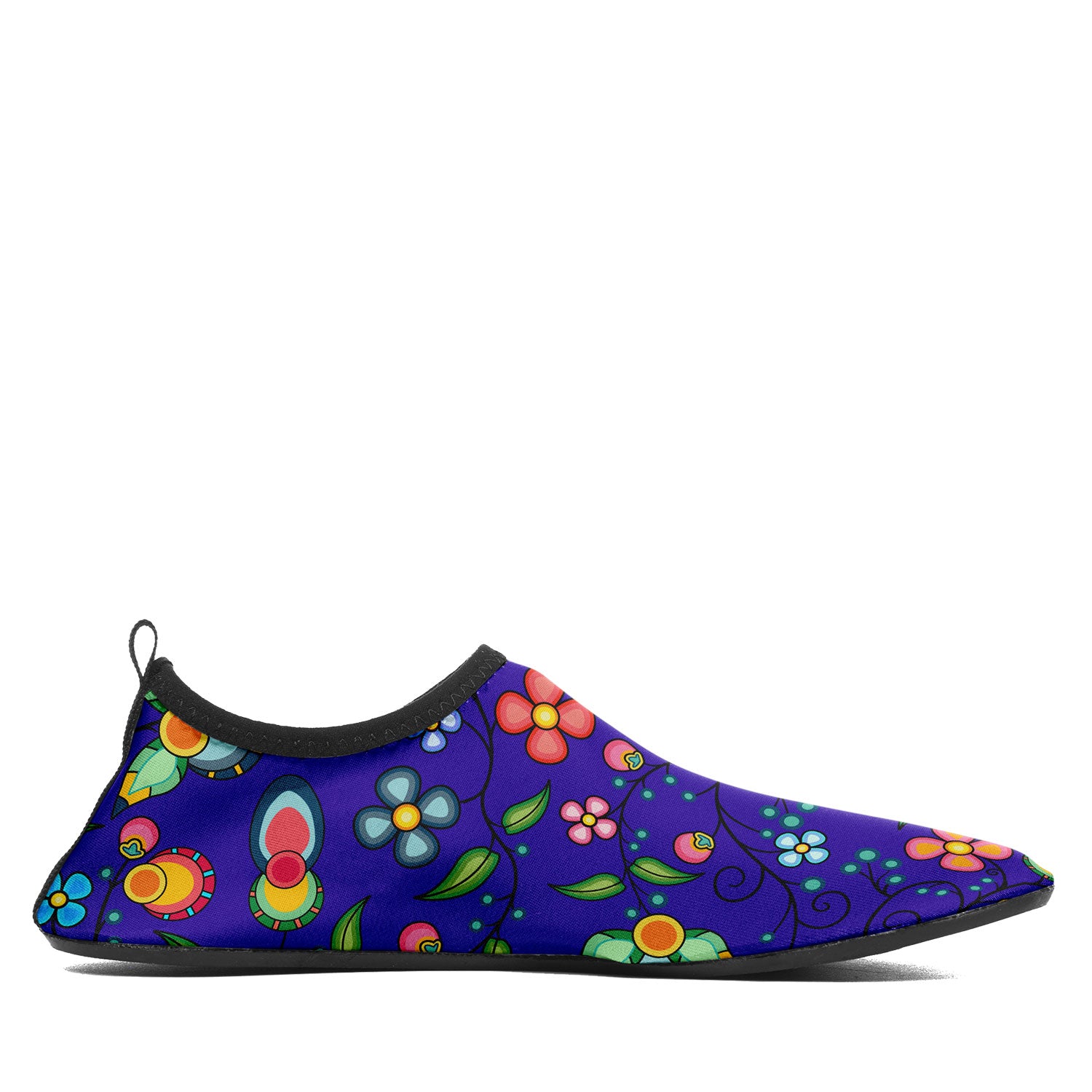 Floral Bounty Blue Kid's Sockamoccs Slip On Shoes