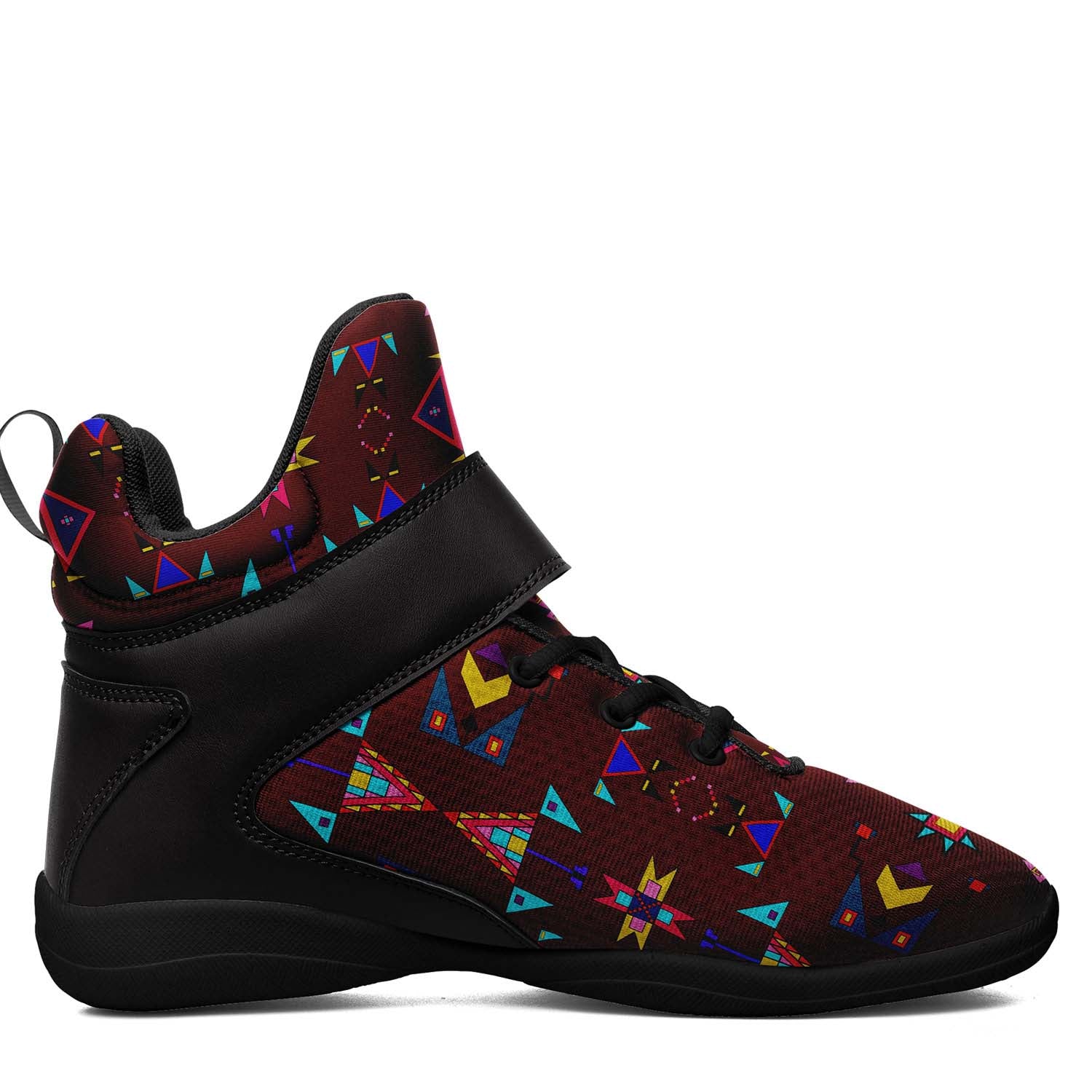 Enemy Territory Maroon Ipottaa Basketball / Sport High Top Shoes - Black Sole