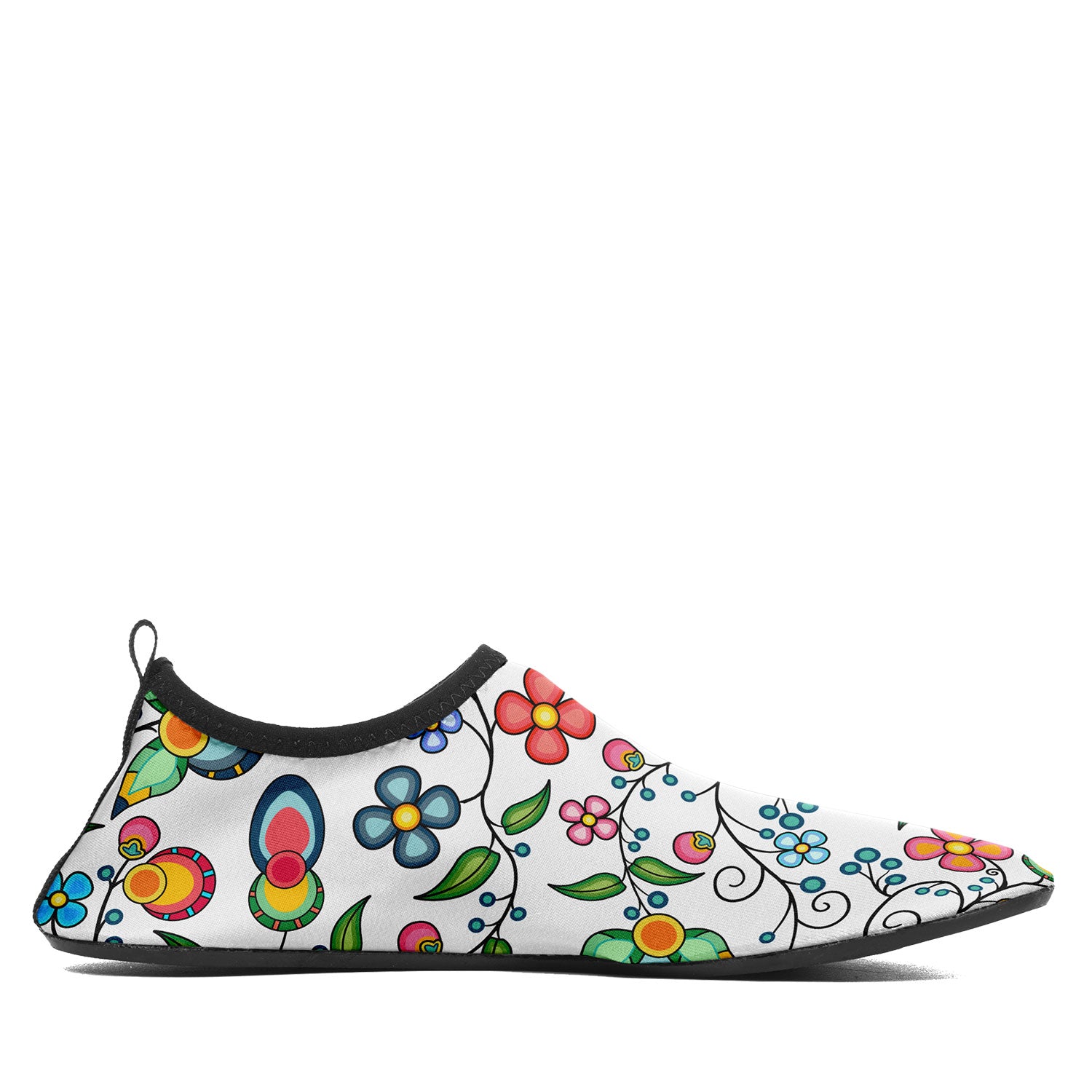 Floral Bounty White Kid's Sockamoccs Slip On Shoes