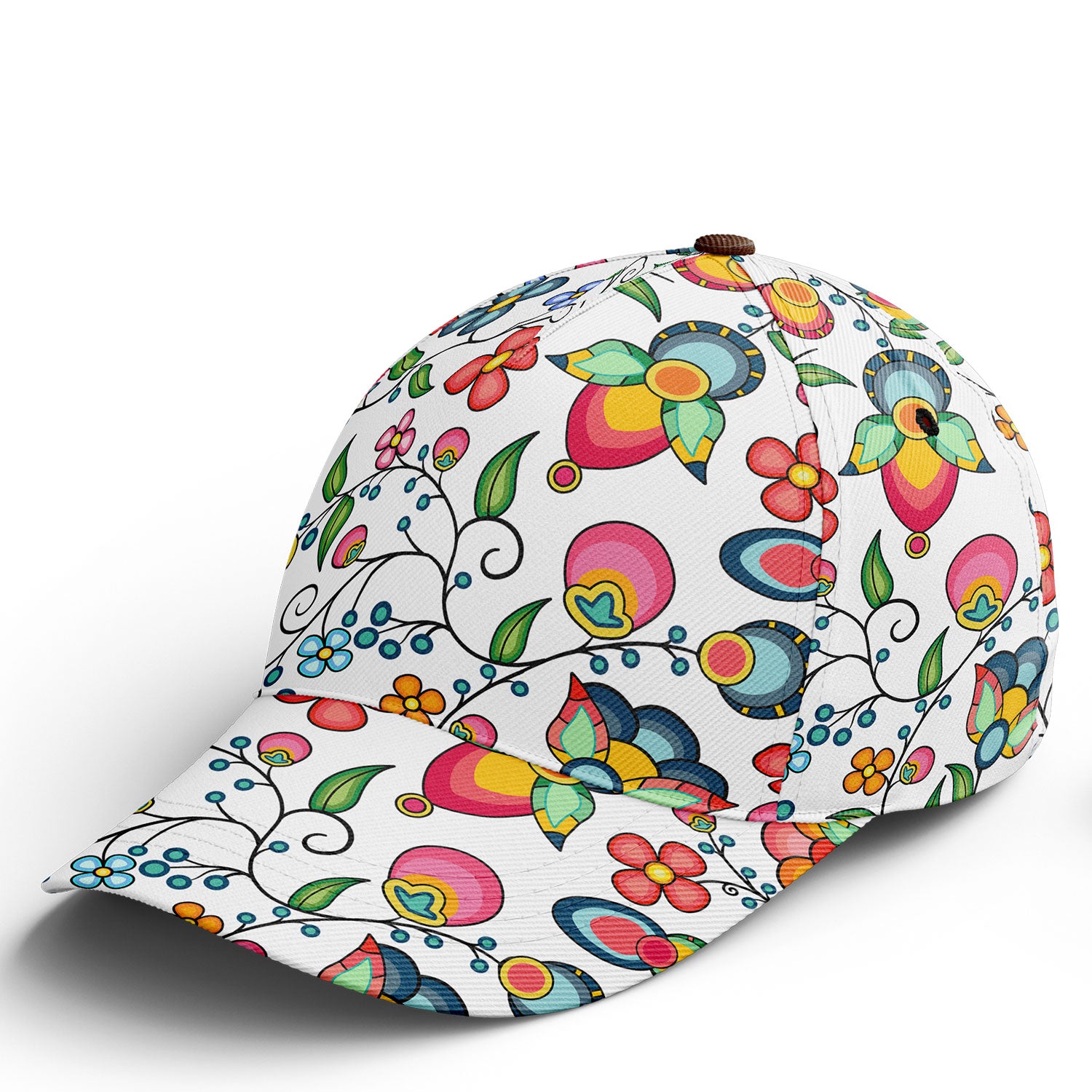 Floral Bounty White Snapback Hat