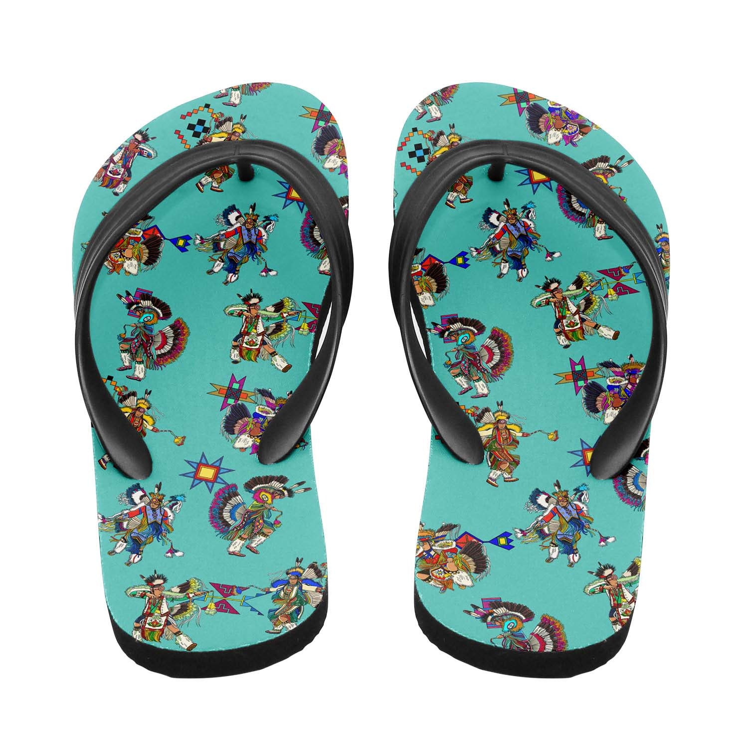 Men's Fancy Dancers Eggshell Blue Flip Flops