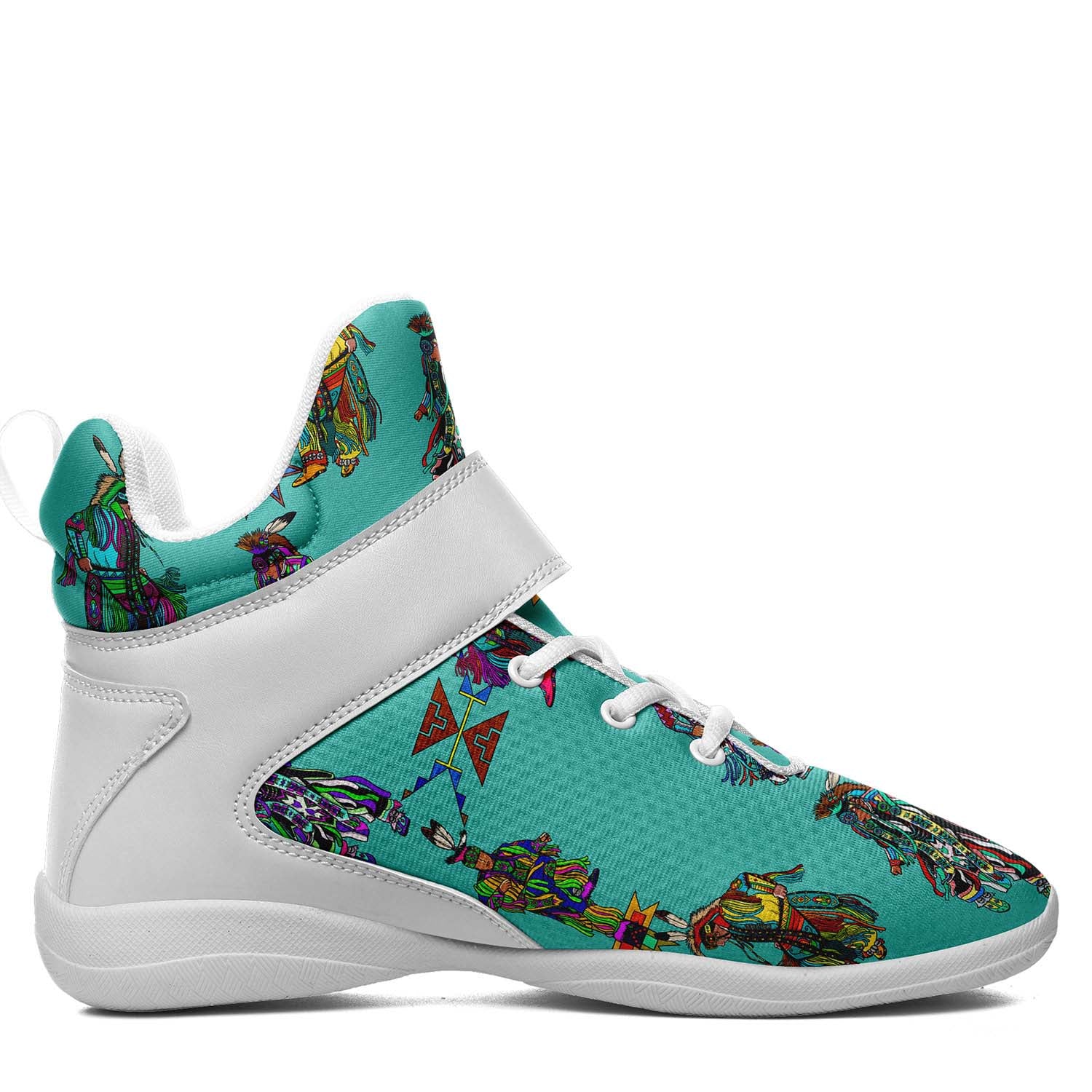Men's Grass Dancers Eggshell Blue Ipottaa Basketball / Sport High Top Shoes - White Sole