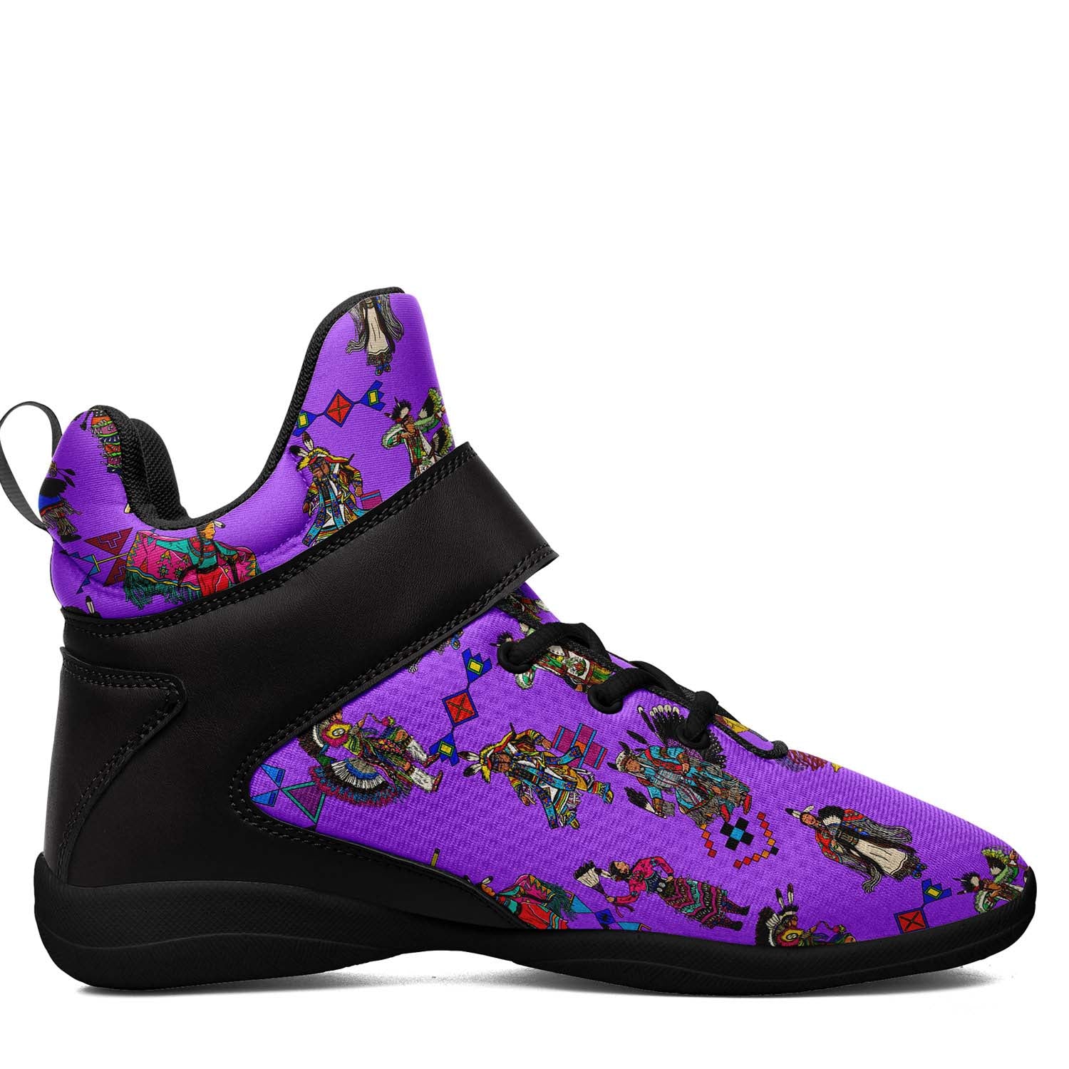 Grand Entry Dancers Purple Ipottaa Basketball / Sport High Top Shoes - Black Sole