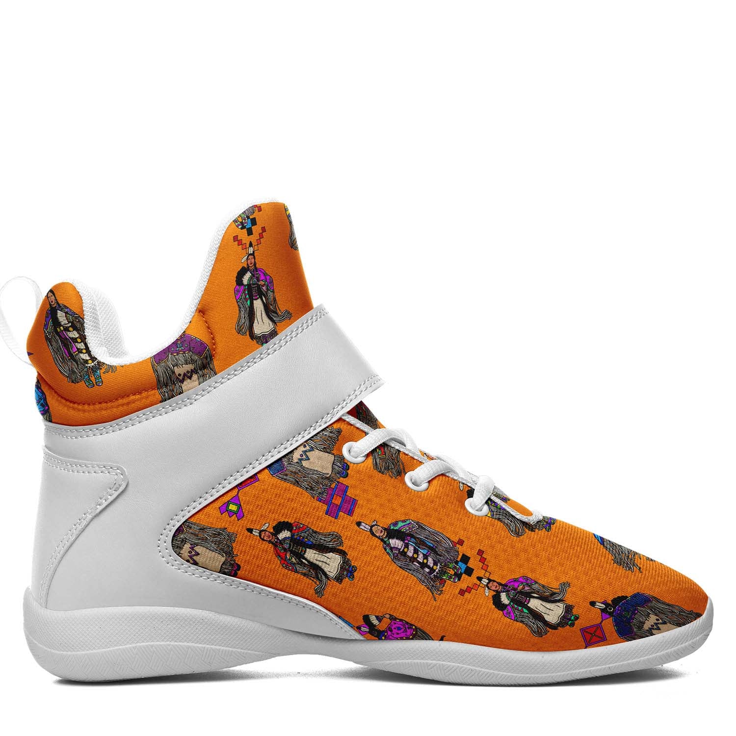 Women's Tradish Dancers Orange Ipottaa Basketball / Sport High Top Shoes - White Sole