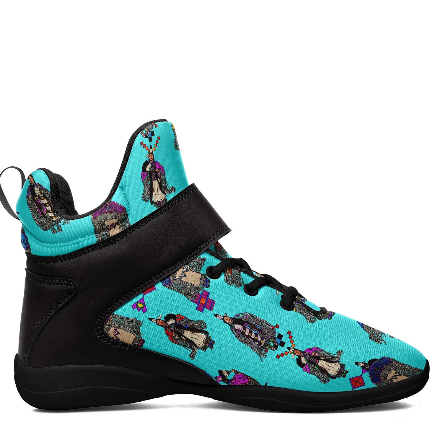 Women's Tradish Dancers Turquoise Ipottaa Basketball / Sport High Top Shoes - Black Sole
