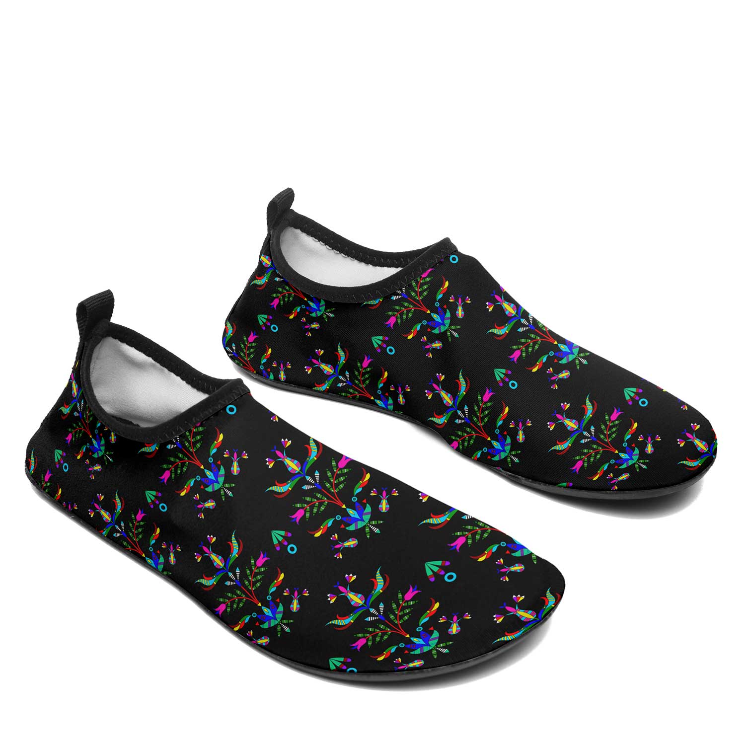 Dakota Damask Black Kid's Sockamoccs Slip On Shoes