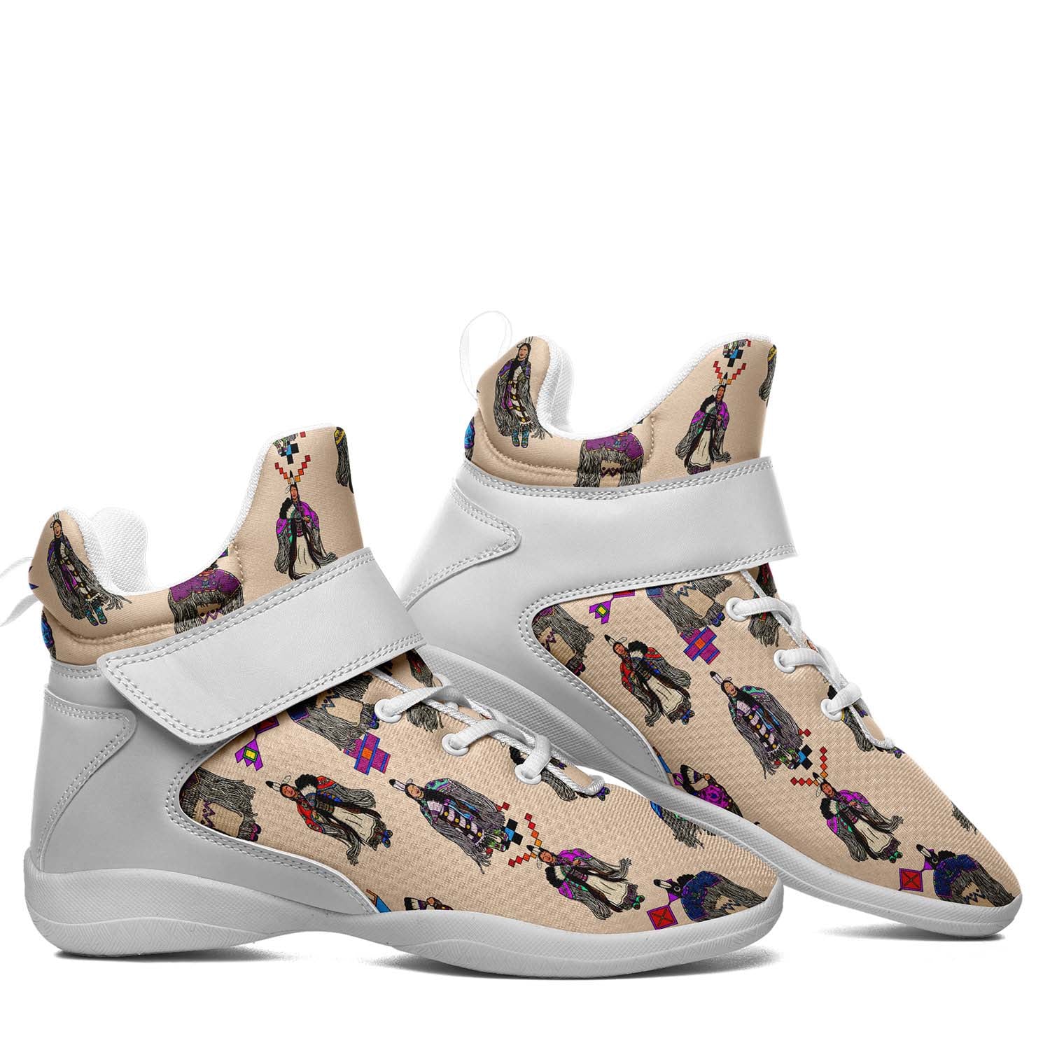 Women's Tradish Dancers Muslin Ipottaa Basketball / Sport High Top Shoes - White Sole