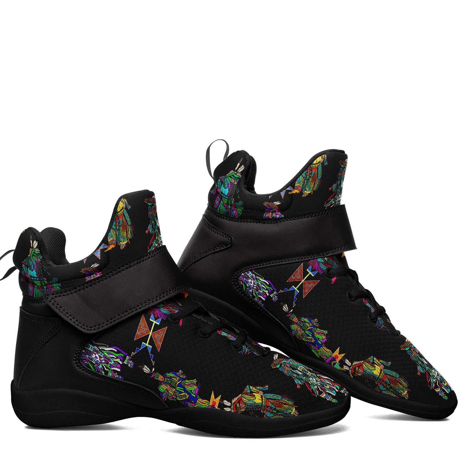 Men's Grass Dancers Black Ipottaa Basketball / Sport High Top Shoes - Black Sole