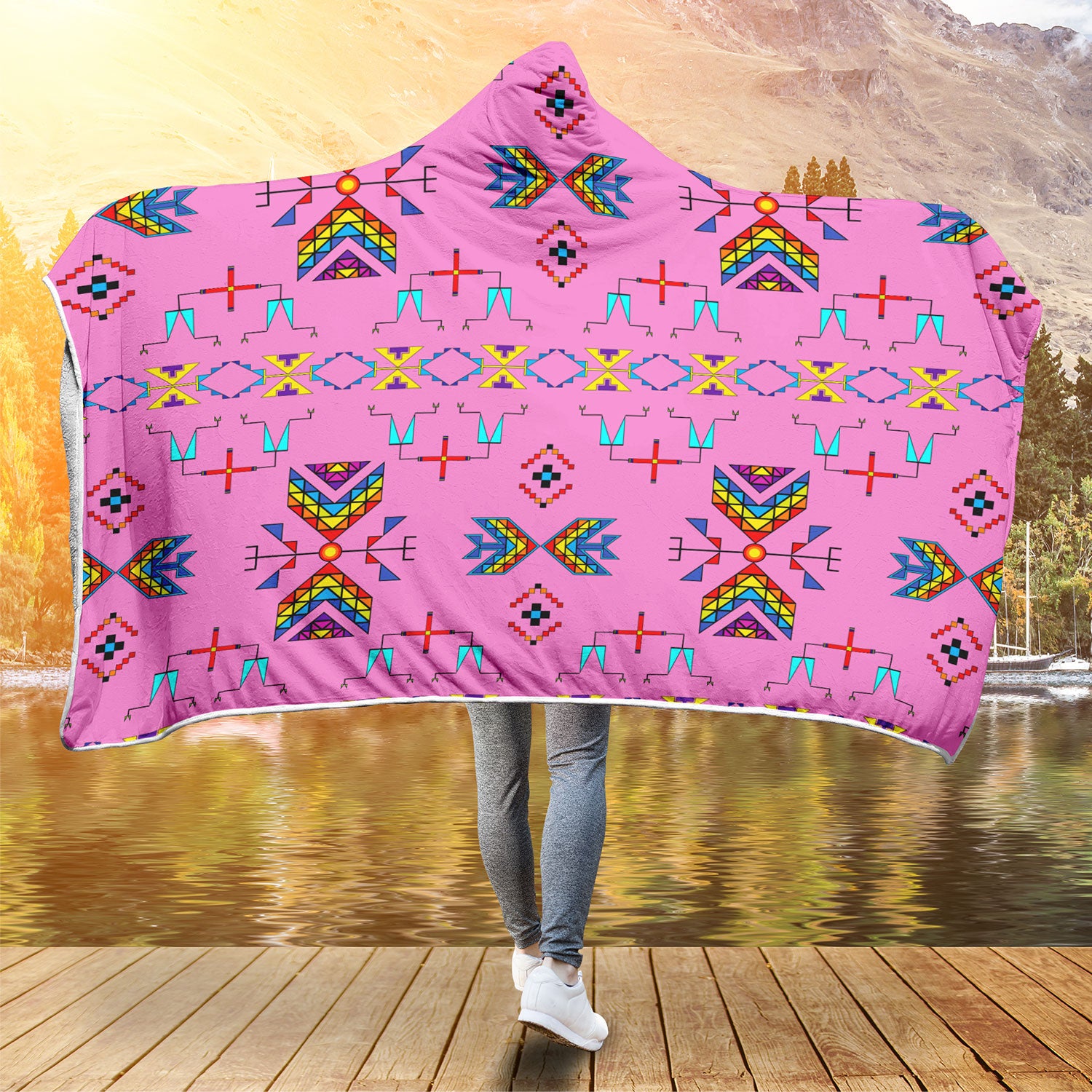 Rainbow Chief Rainbow Blush Hooded Blanket