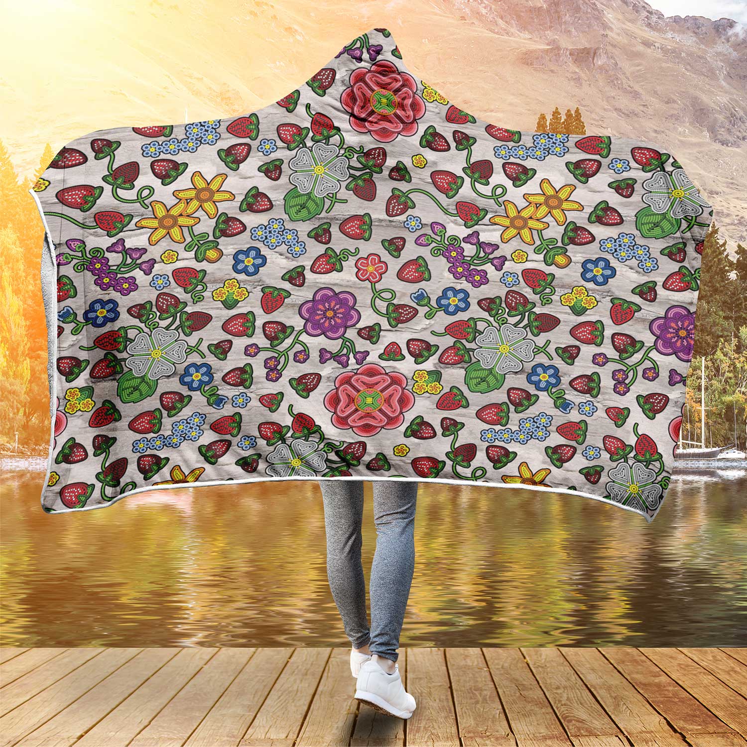 Berry Pop Bright Birch Hooded Blanket