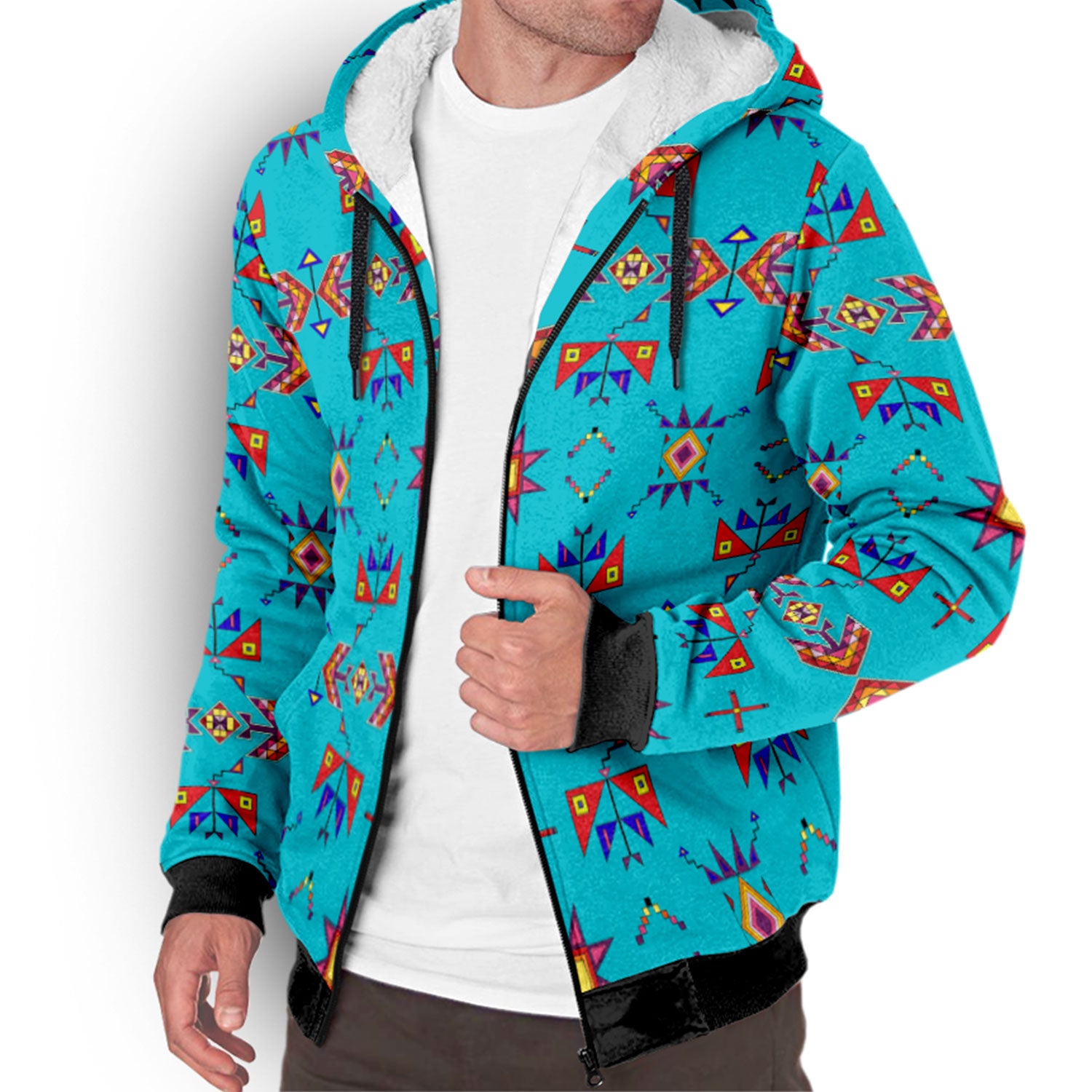 Scattered Generations Turquoise Sherpa Hoodie