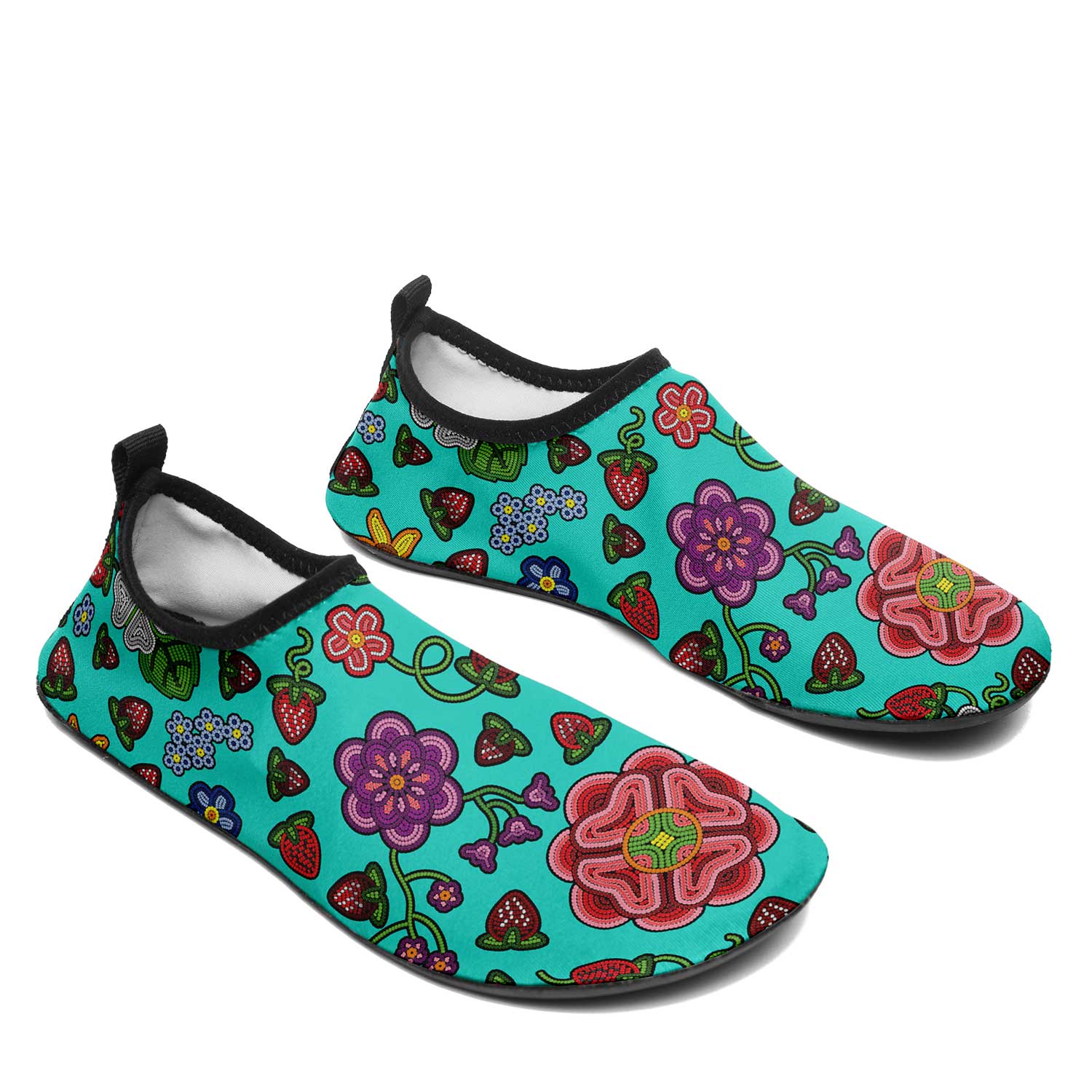 Berry Pop Turquoise Kid's Sockamoccs Slip On Shoes