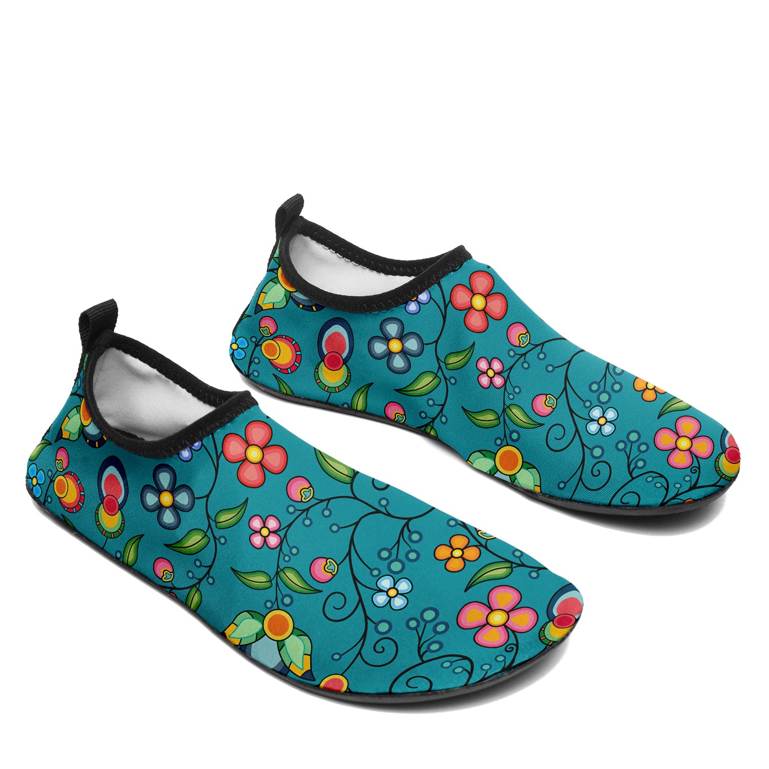 Floral Bounty Teal Sockamoccs