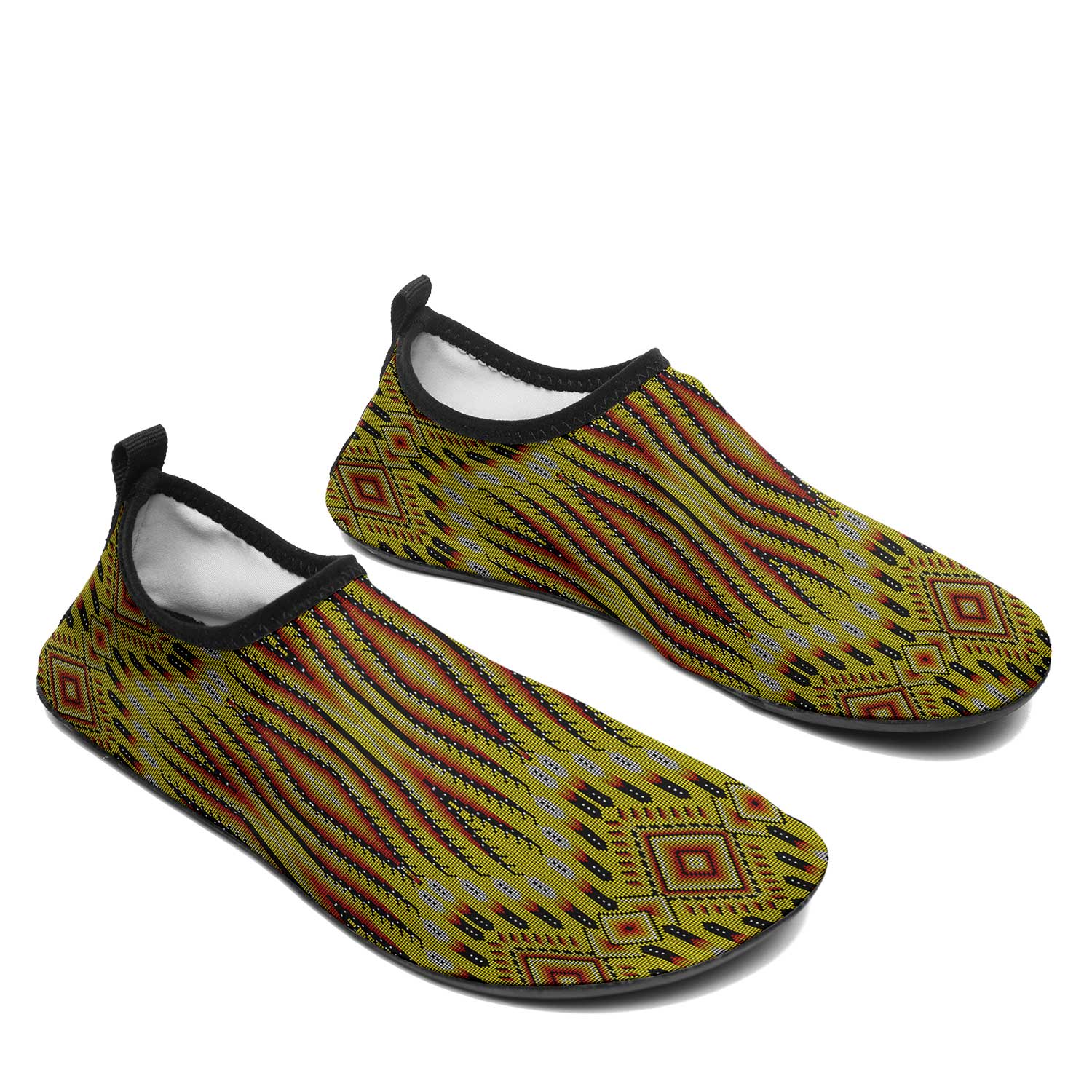 Fire Feather Yellow Kid's Sockamoccs Slip On Shoes