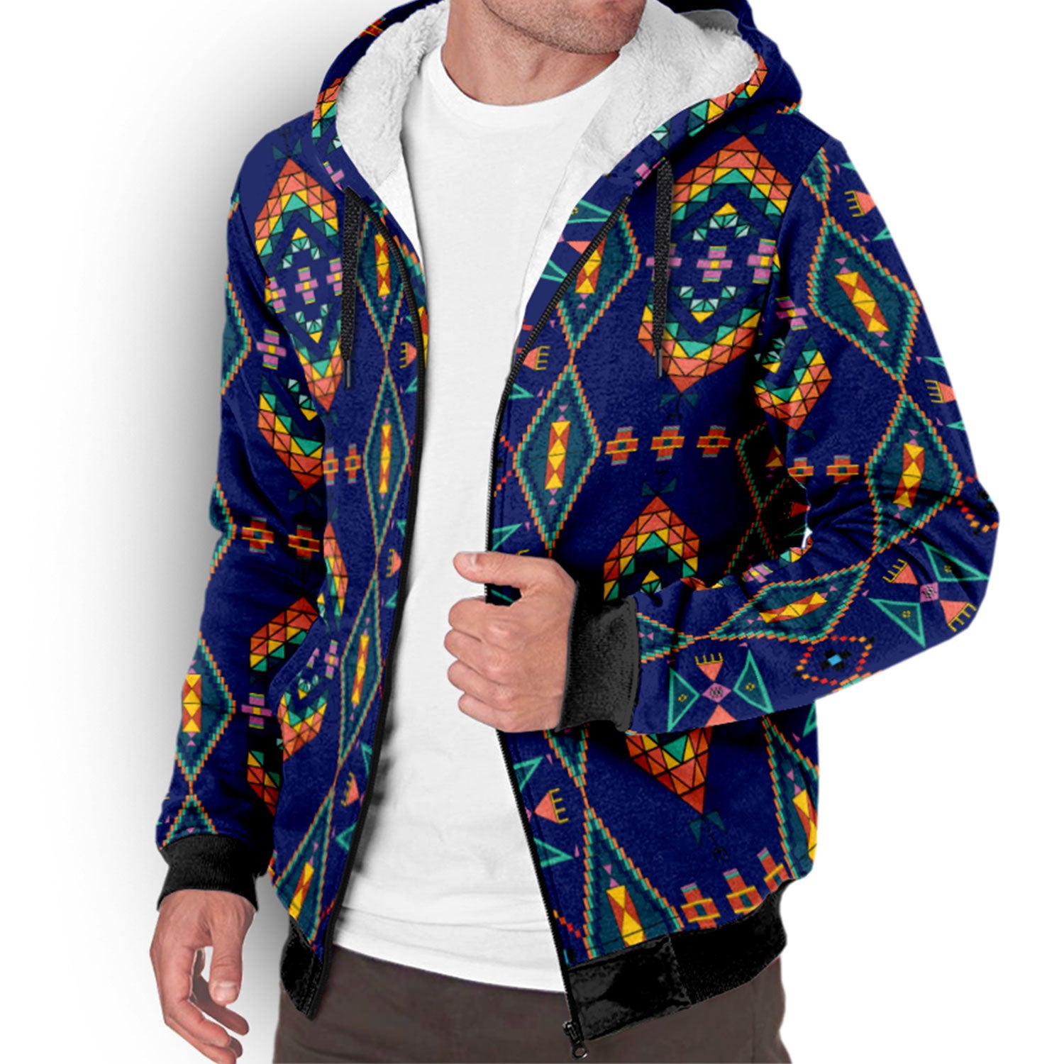 Travois Tipi Blue Sherpa Hoodie