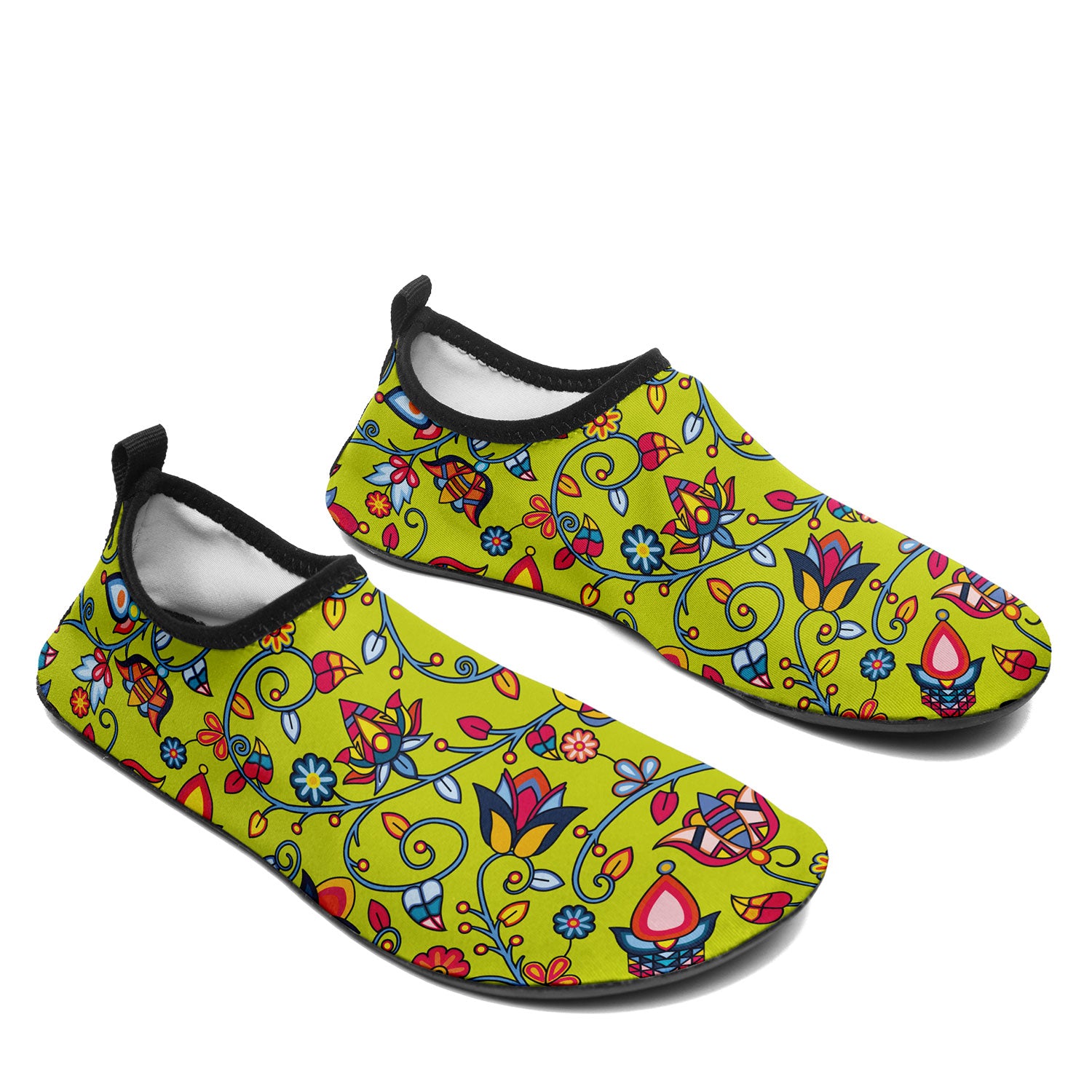 Thorny Path Yellow Kid's Sockamoccs Slip On Shoes