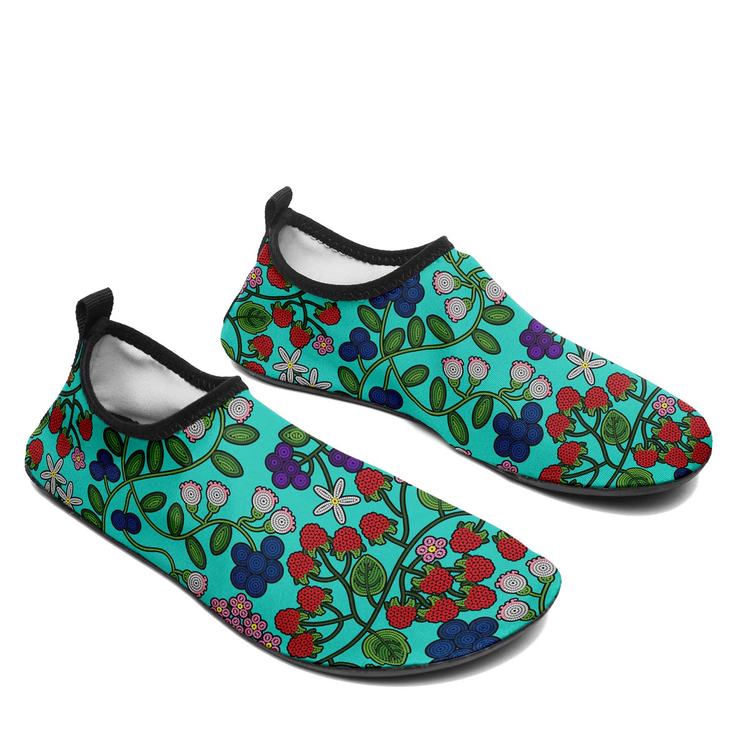 Takwakin Harvest Turquoise Kid's Sockamoccs Slip On Shoes