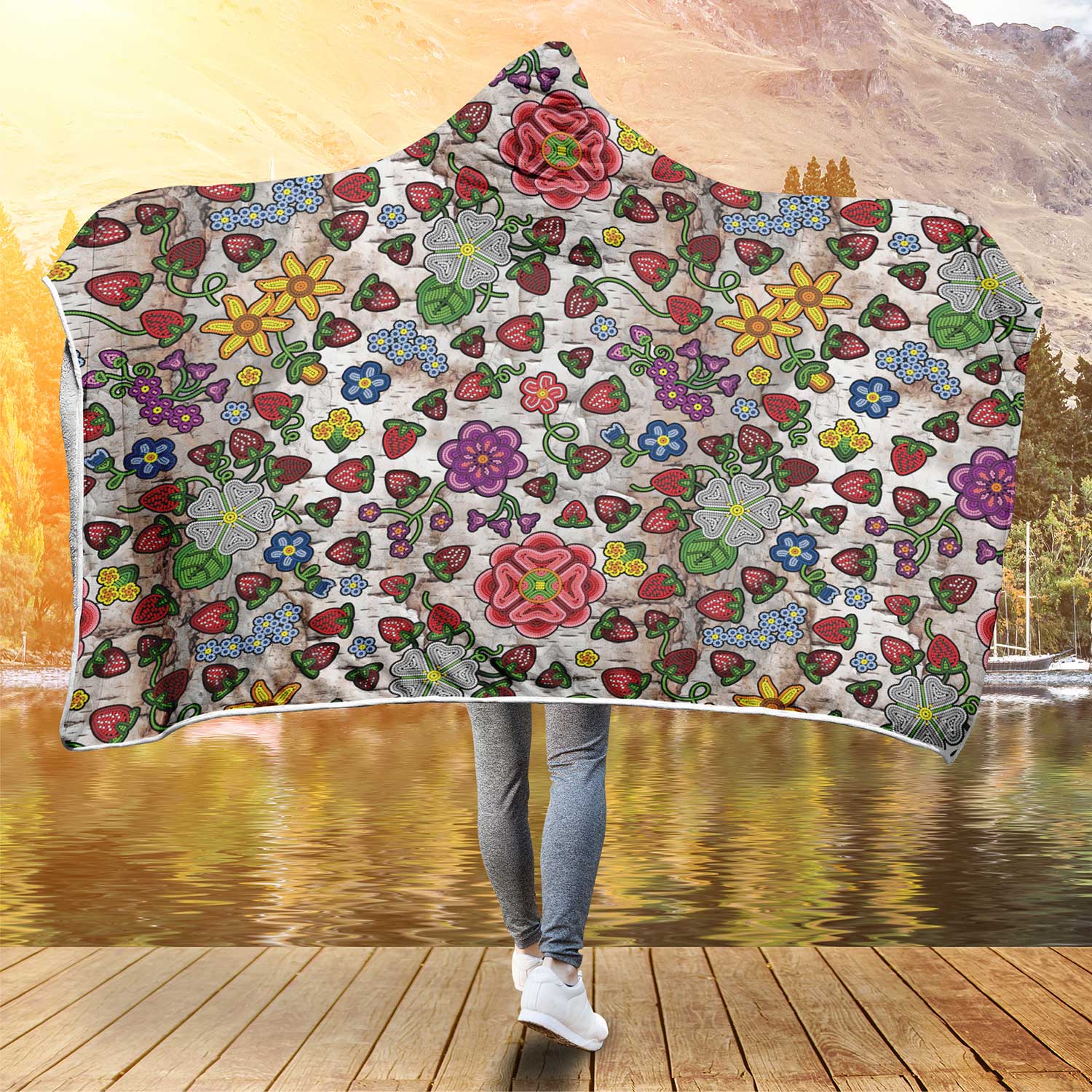 Berry Pop Br Bark Hooded Blanket