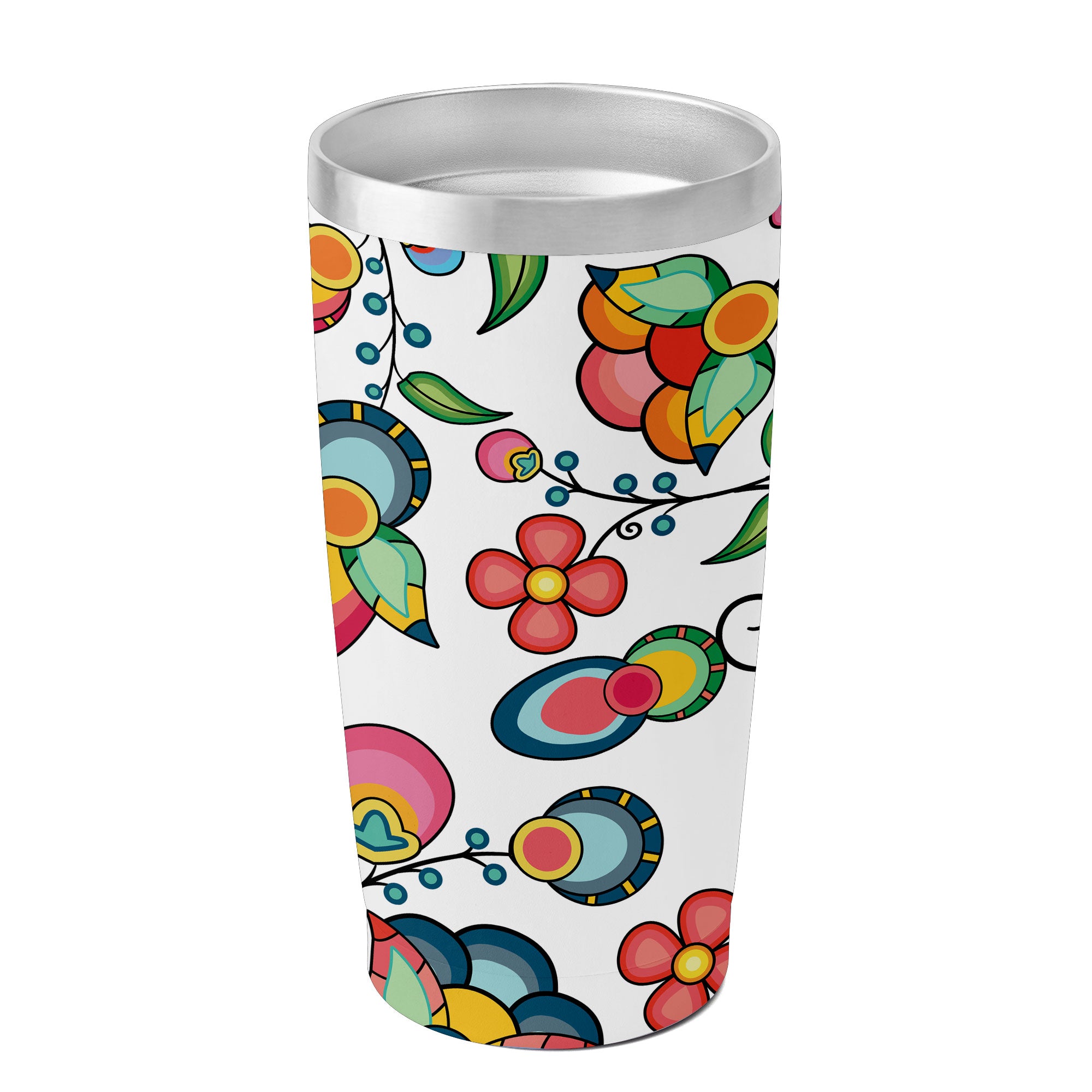 Floral Bounty White 15OZ Tumbler