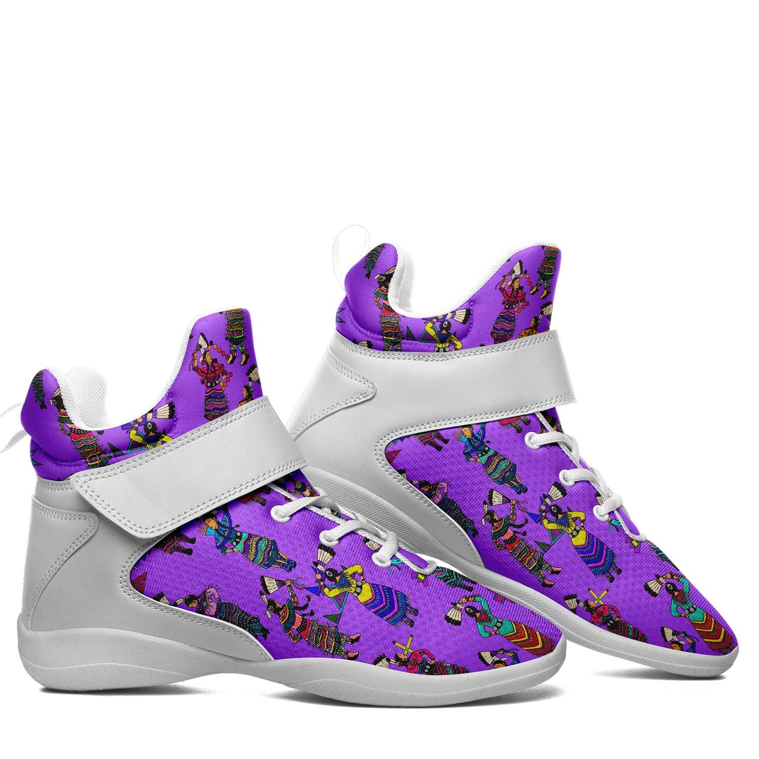 Women's Jingle Dancers Purple Ipottaa Basketball / Sport High Top Shoes - White Sole