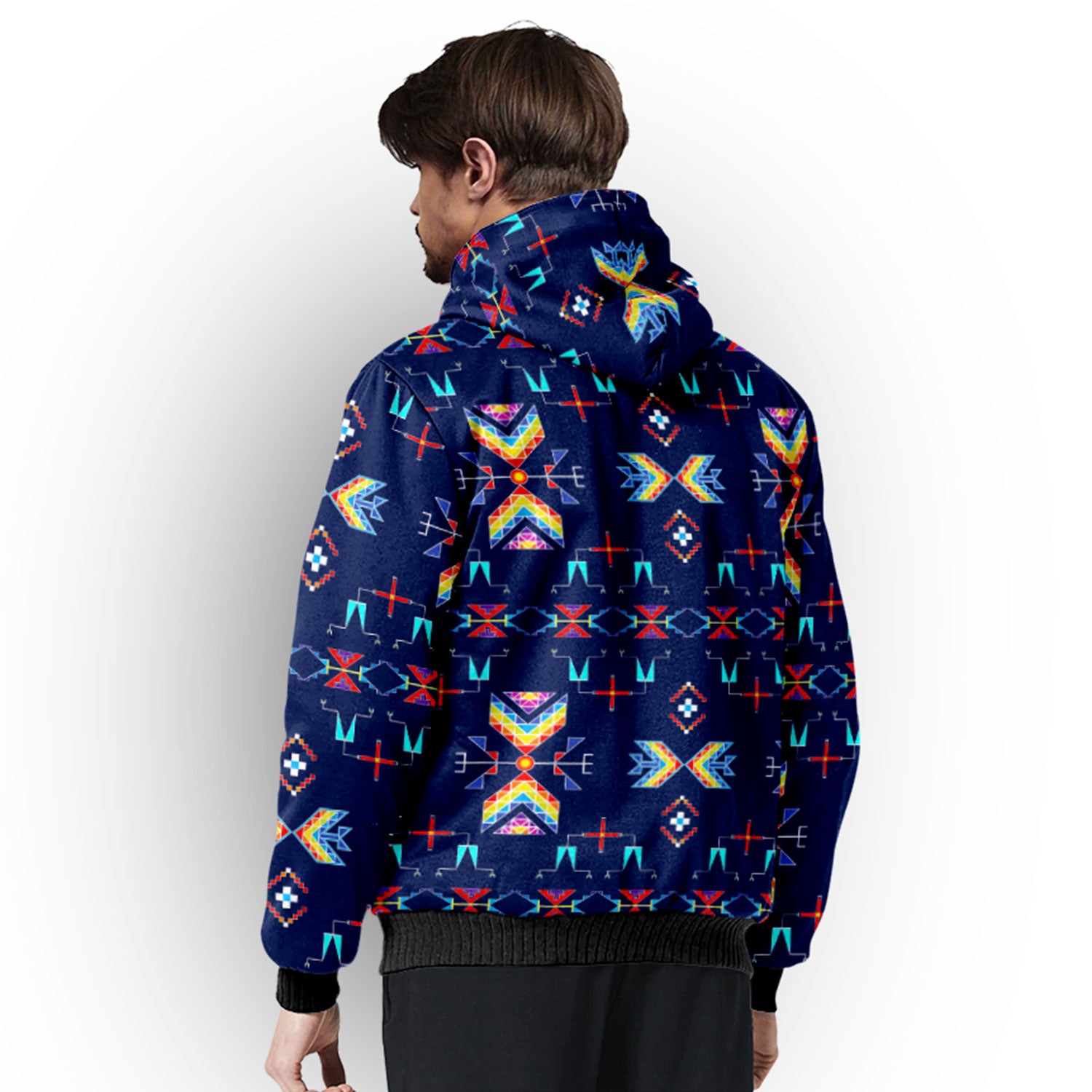 Rainy Chief Rainbow Night Lake Sherpa Hoodie