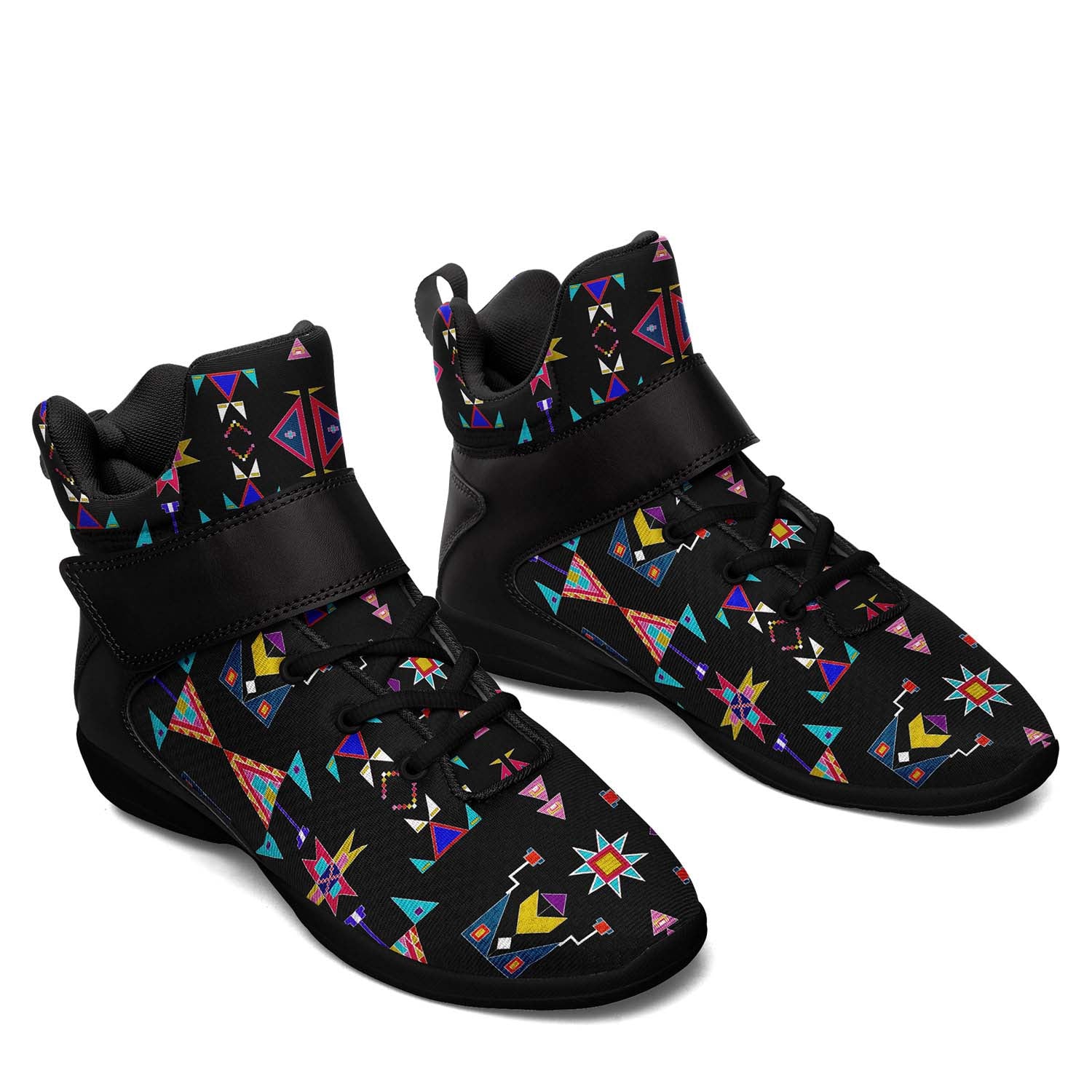 Enemy Territory Black Ipottaa Basketball / Sport High Top Shoes - Black Sole