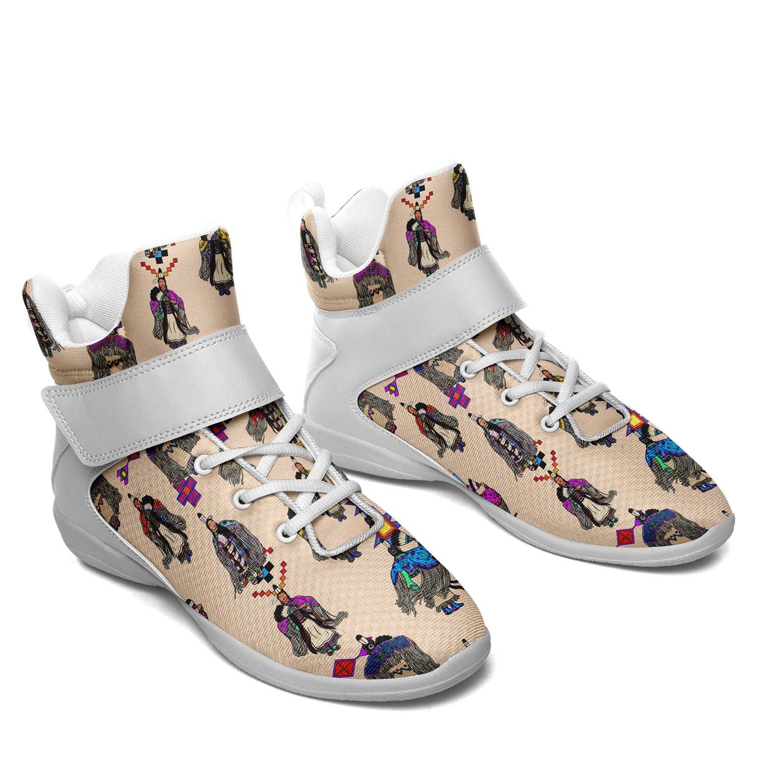 Women's Tradish Dancers Muslin Ipottaa Basketball / Sport High Top Shoes - White Sole