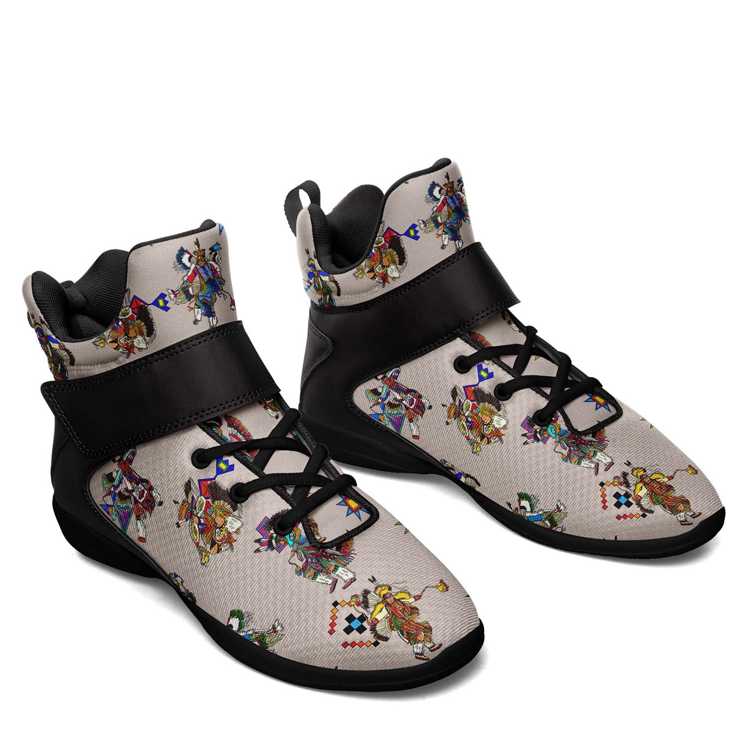 Men's Fancy Dancers Muslin Ipottaa Basketball / Sport High Top Shoes - Black Sole