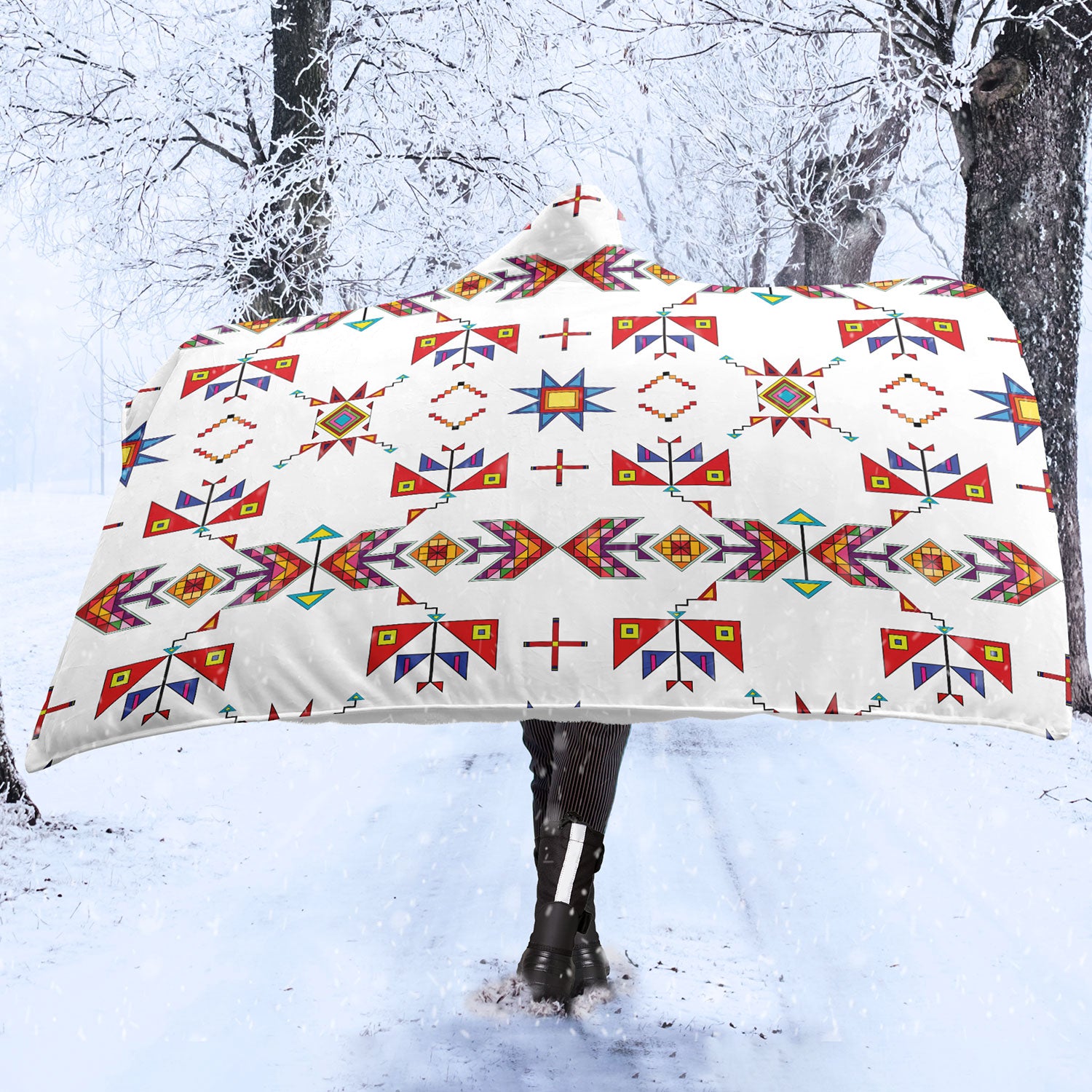 Scattered Generations White Hooded Blanket