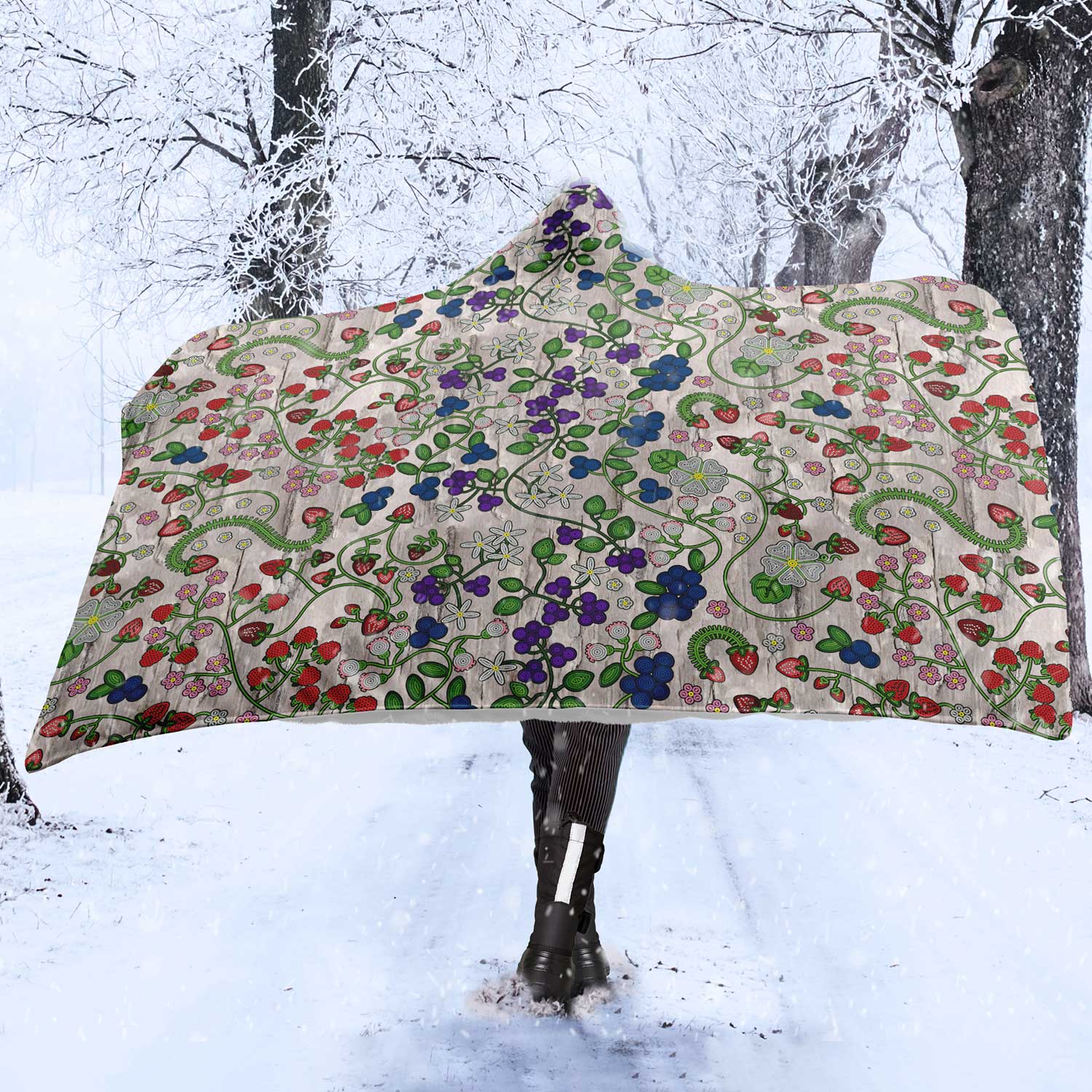 Grandmother's Stories Bright Birch Hooded Blanket