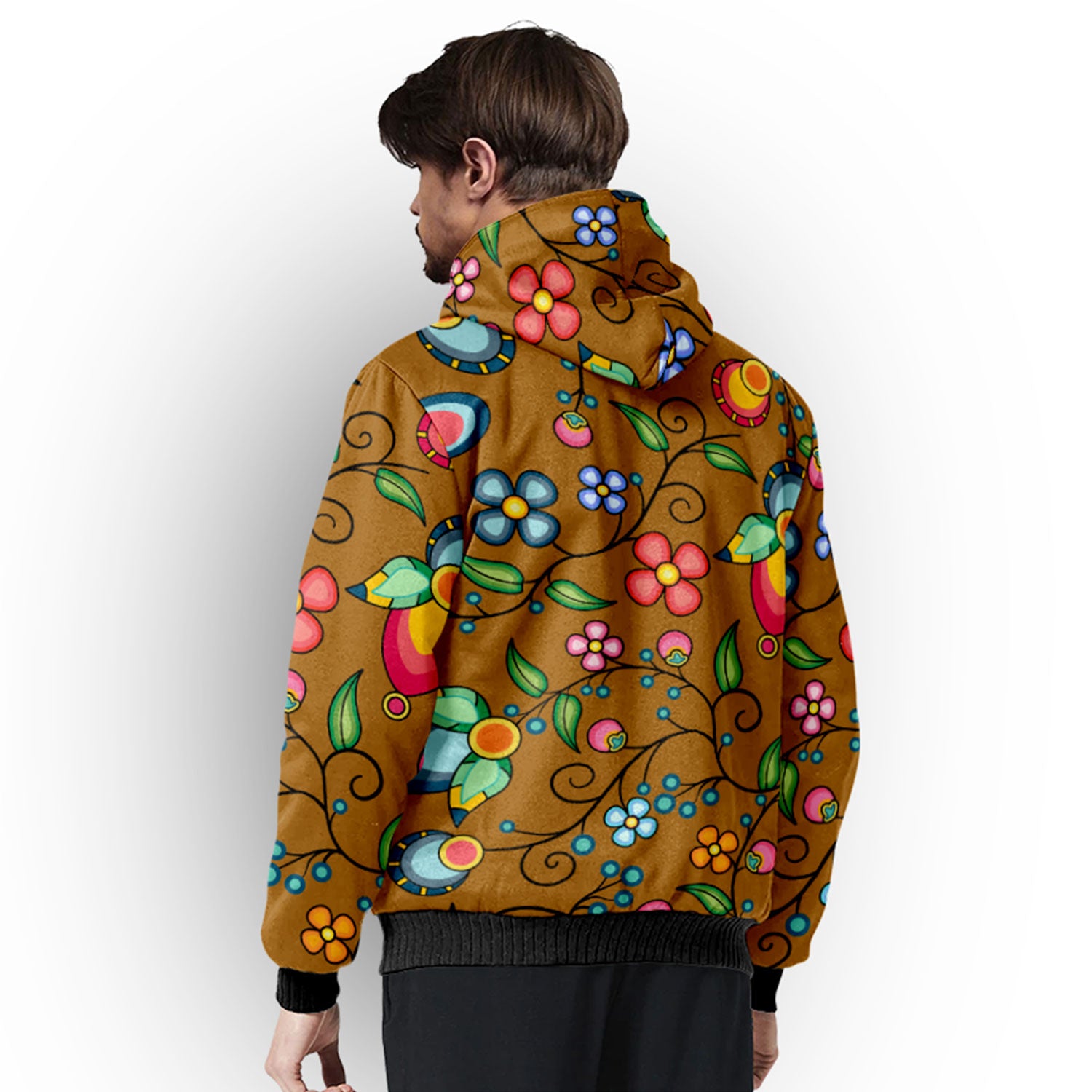 Floral Bounty Fall Leaves Sherpa Hoodie