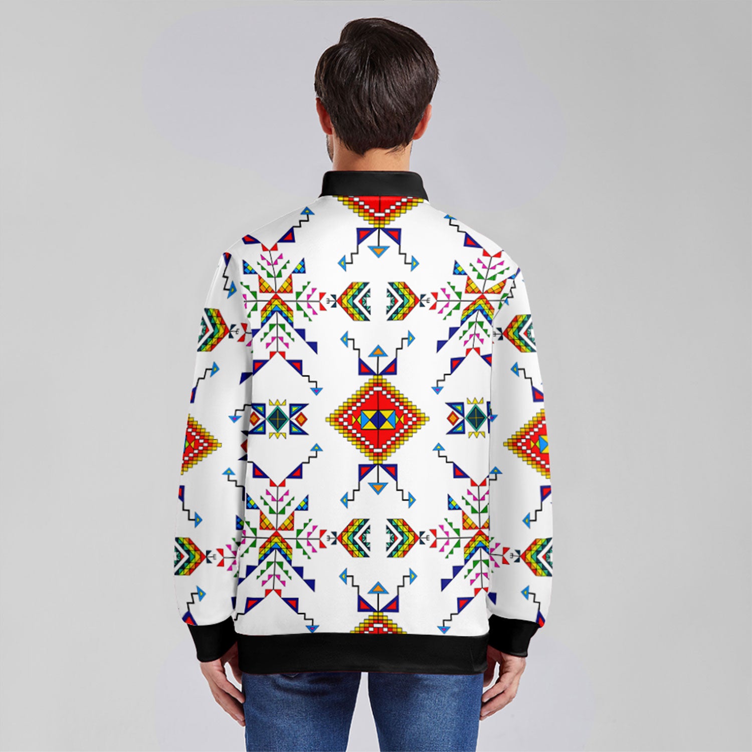 Buffalo Jump White Zippered Collared Lightweight Jacket