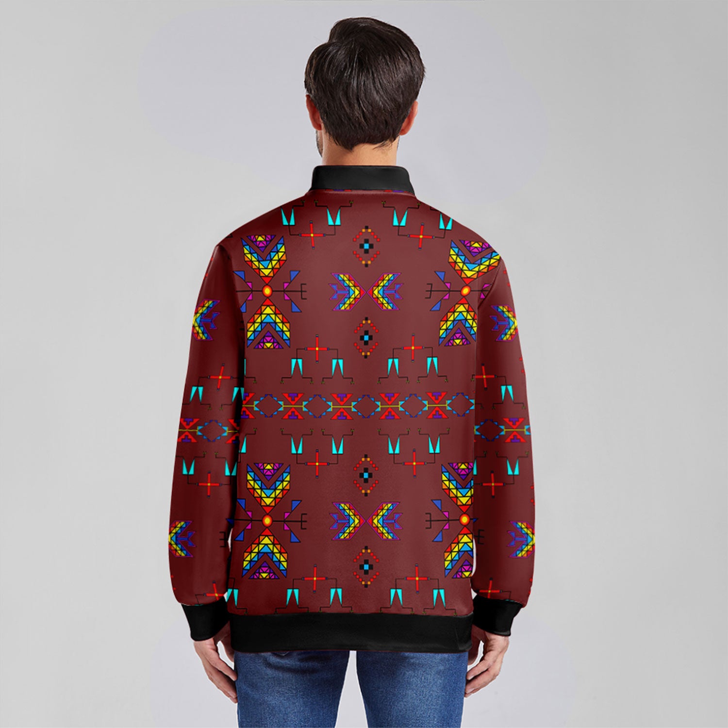 Rainy Chief Rainbow Earth Clay Zippered Collared Lightweight Jacket